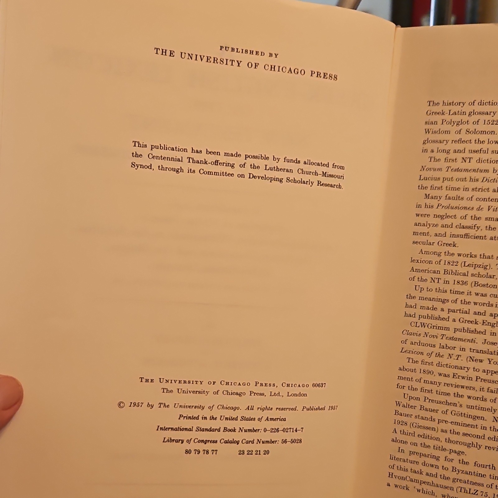 University of Chicago Press Greek-English NT Lexicon Hardcover 4th Rev 1952