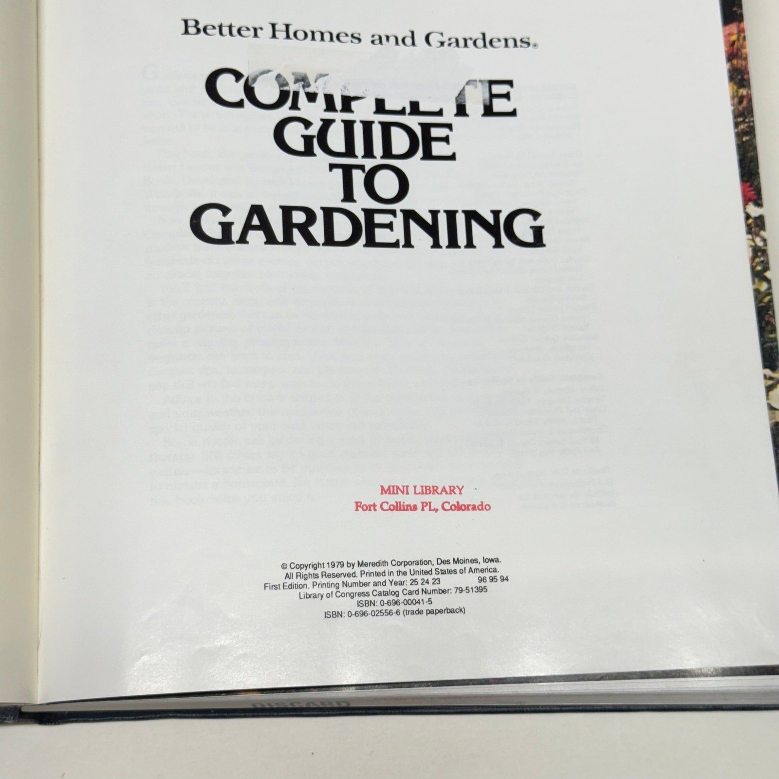 1979 Complete Guide to Gardening Hardcover FIRST EDITION Meredith Corp