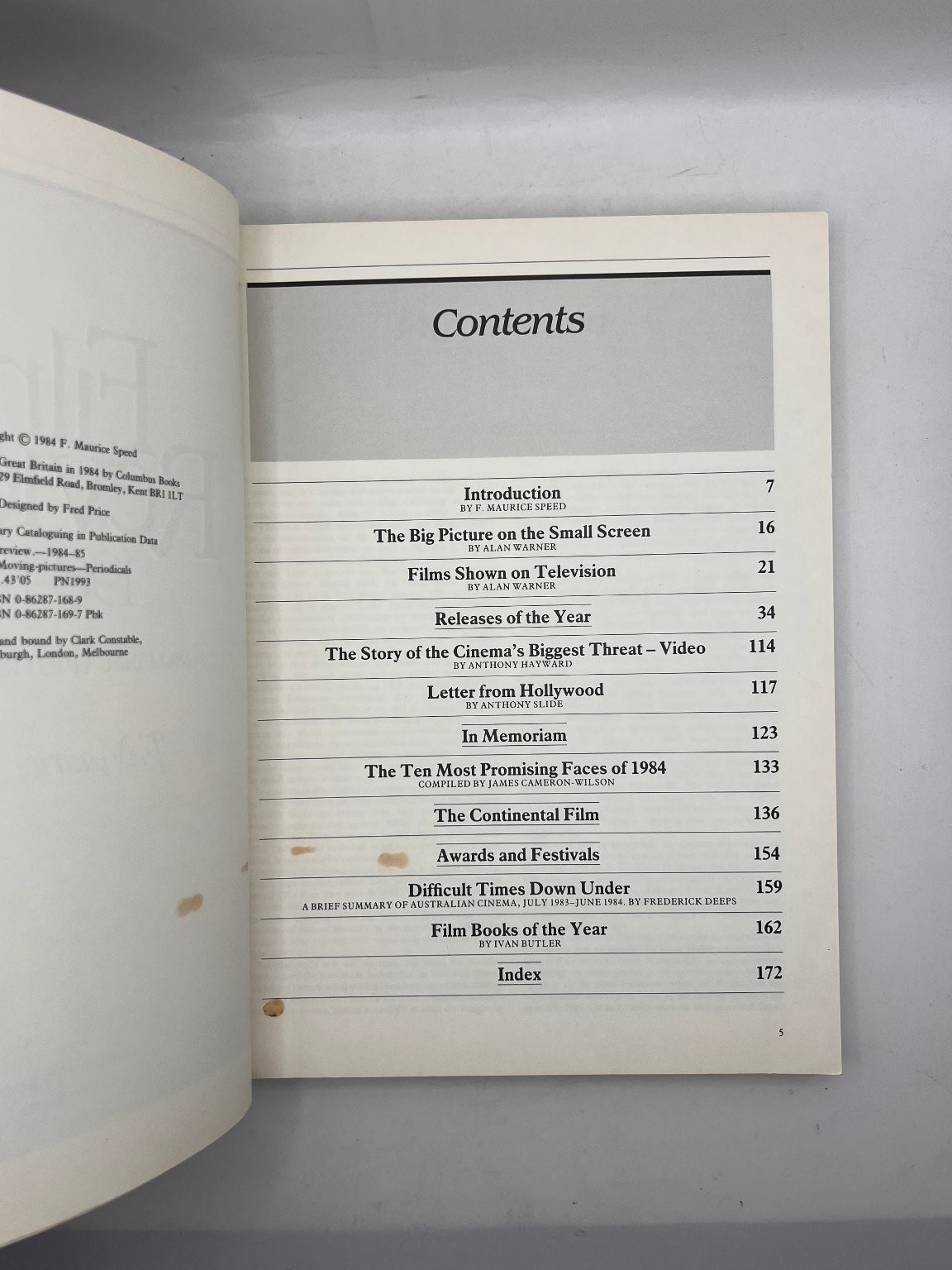 Film Review 1984-5 F Maurice Speed Annual Cinema Video Guide Book