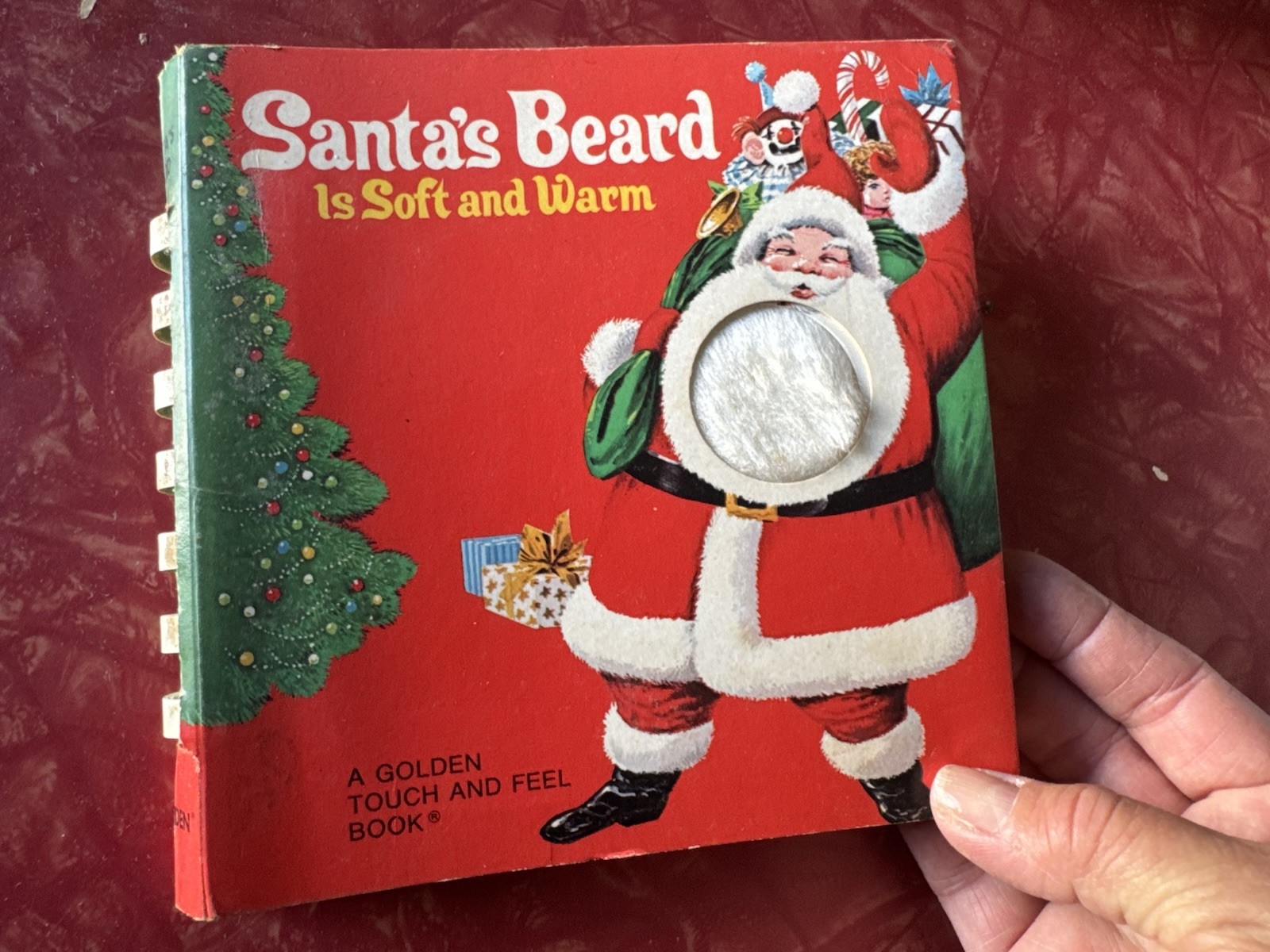 Santa’s Beard Is Soft And Warm 1974 Golden Press Touch And Feel Book Spiral