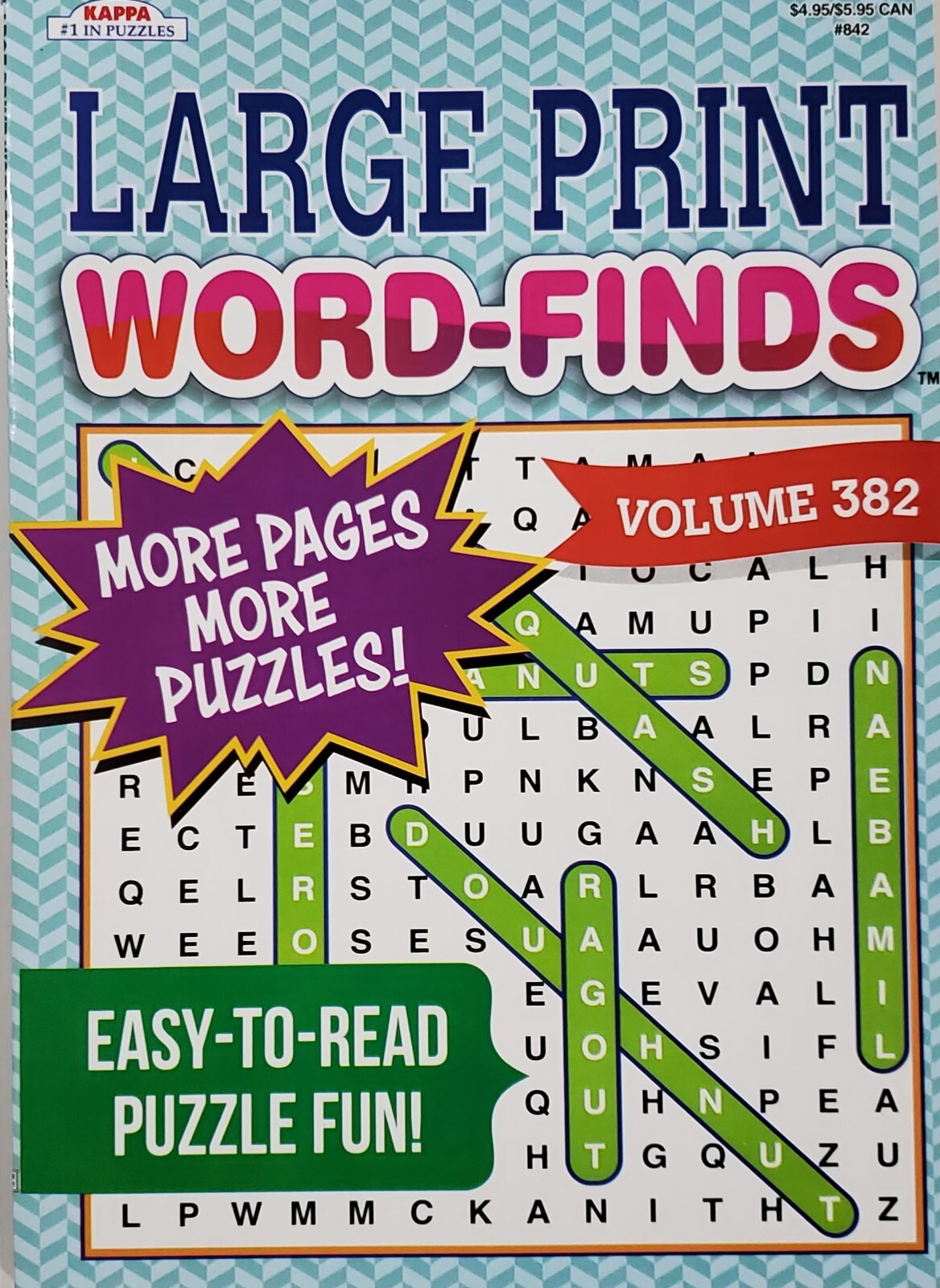 5 Large Print Word-Finds Puzzle Books Kappa Games Vol #382,443-446 ~ Search,Hunt