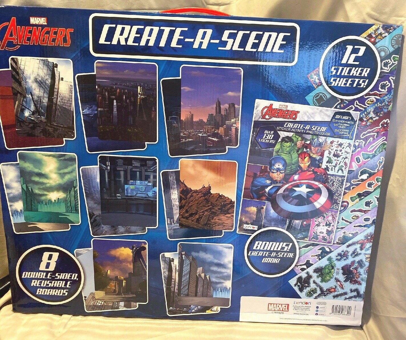 Avengers Jumbo Create A Scene Kit 1000+ Repositionsal Stickers NEW