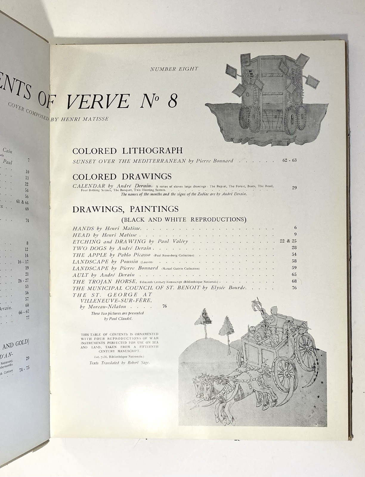 VERVE Reveue Artistique et Littéraire N° 8 Vol. II MATISSE MIRÓ BONARD BRAQUE