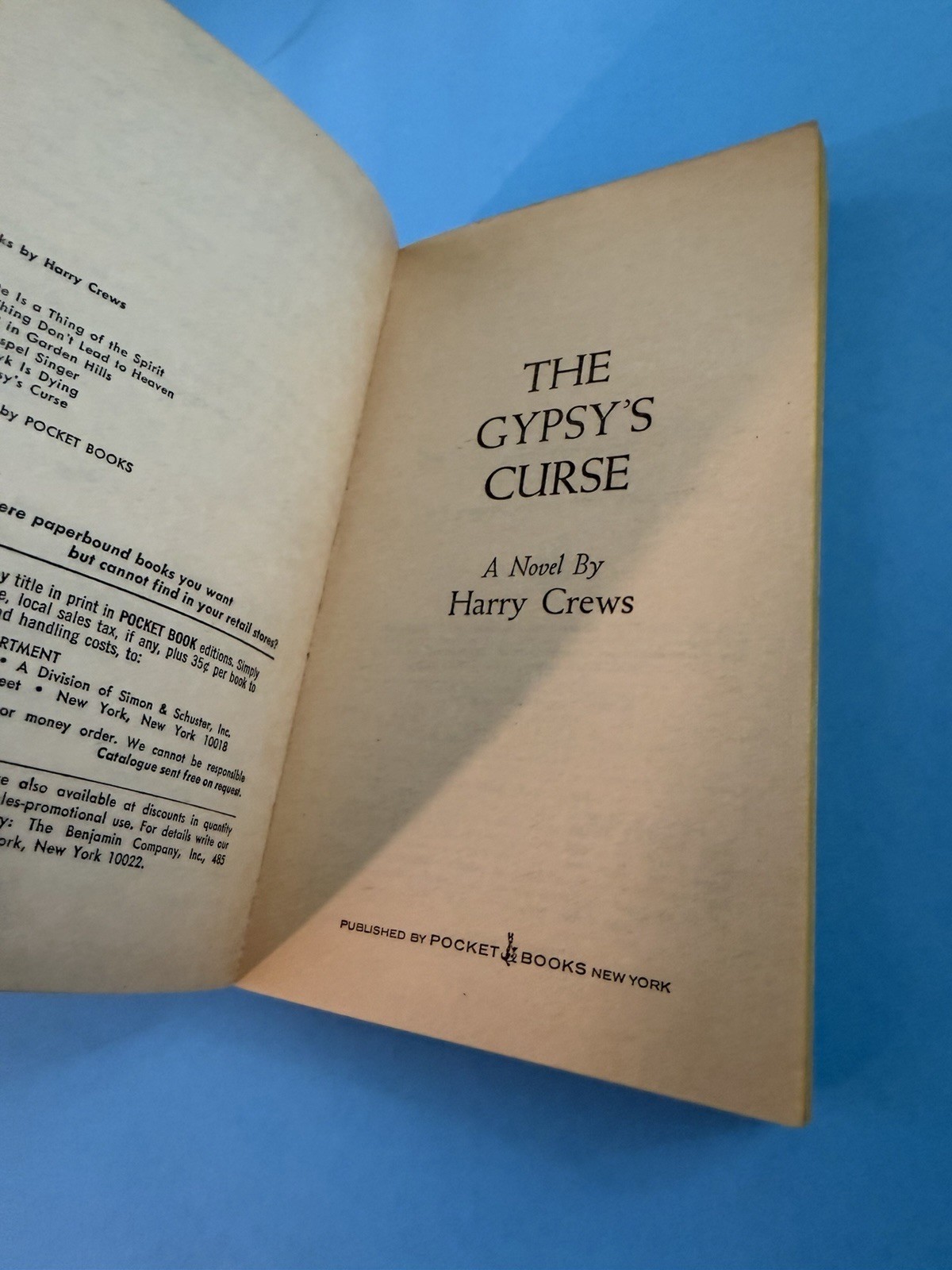GYPSYS CURSE By Harry Crews 1976 Pocket Books Paperback 1st Printing