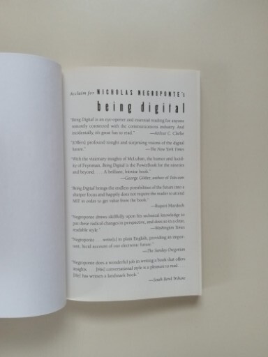 Being Digital by Nicholas Negroponte (1996, Trade Paperback)
