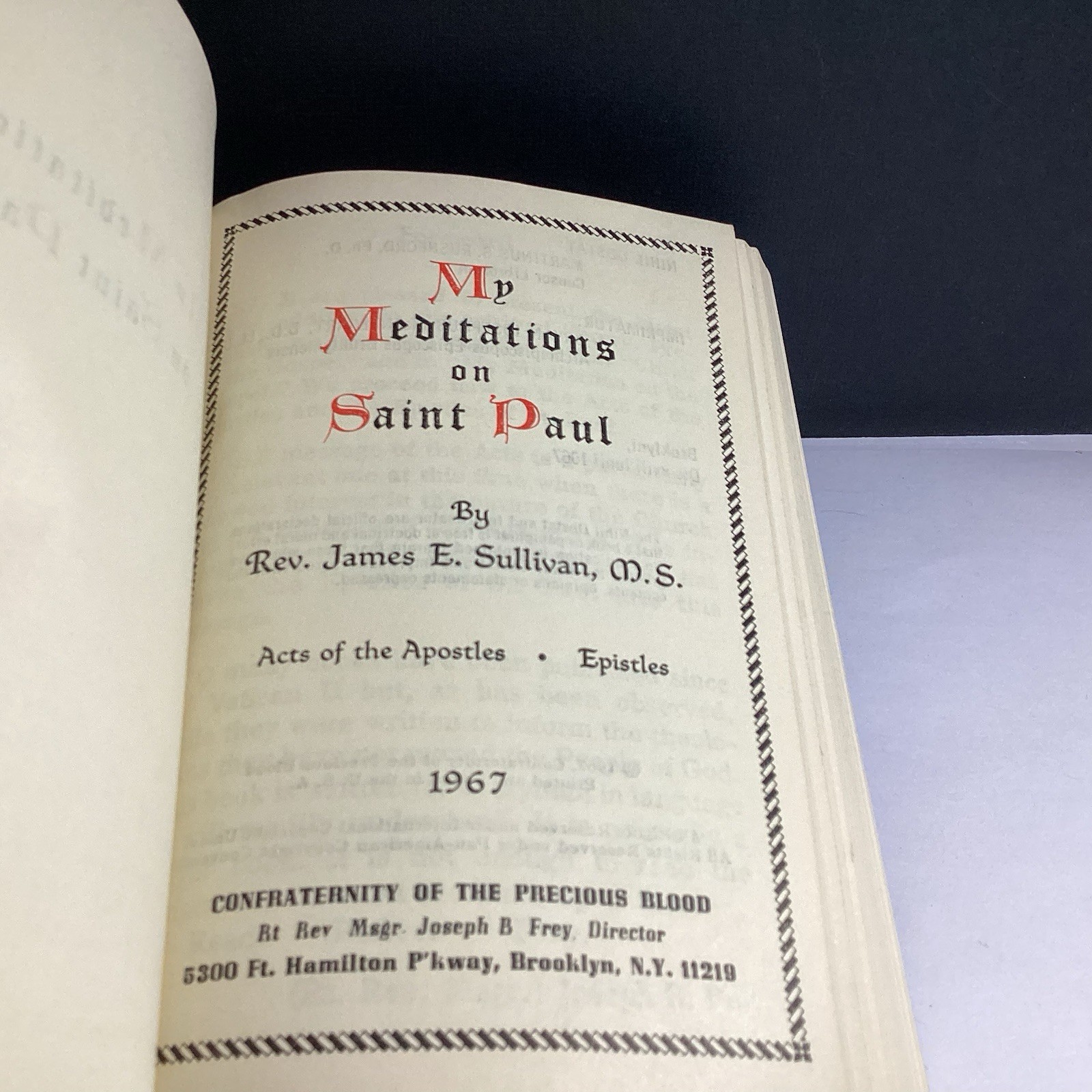 My Meditations on Saint Paul by James E. Sullivan (1967, Leatherette Paperback)