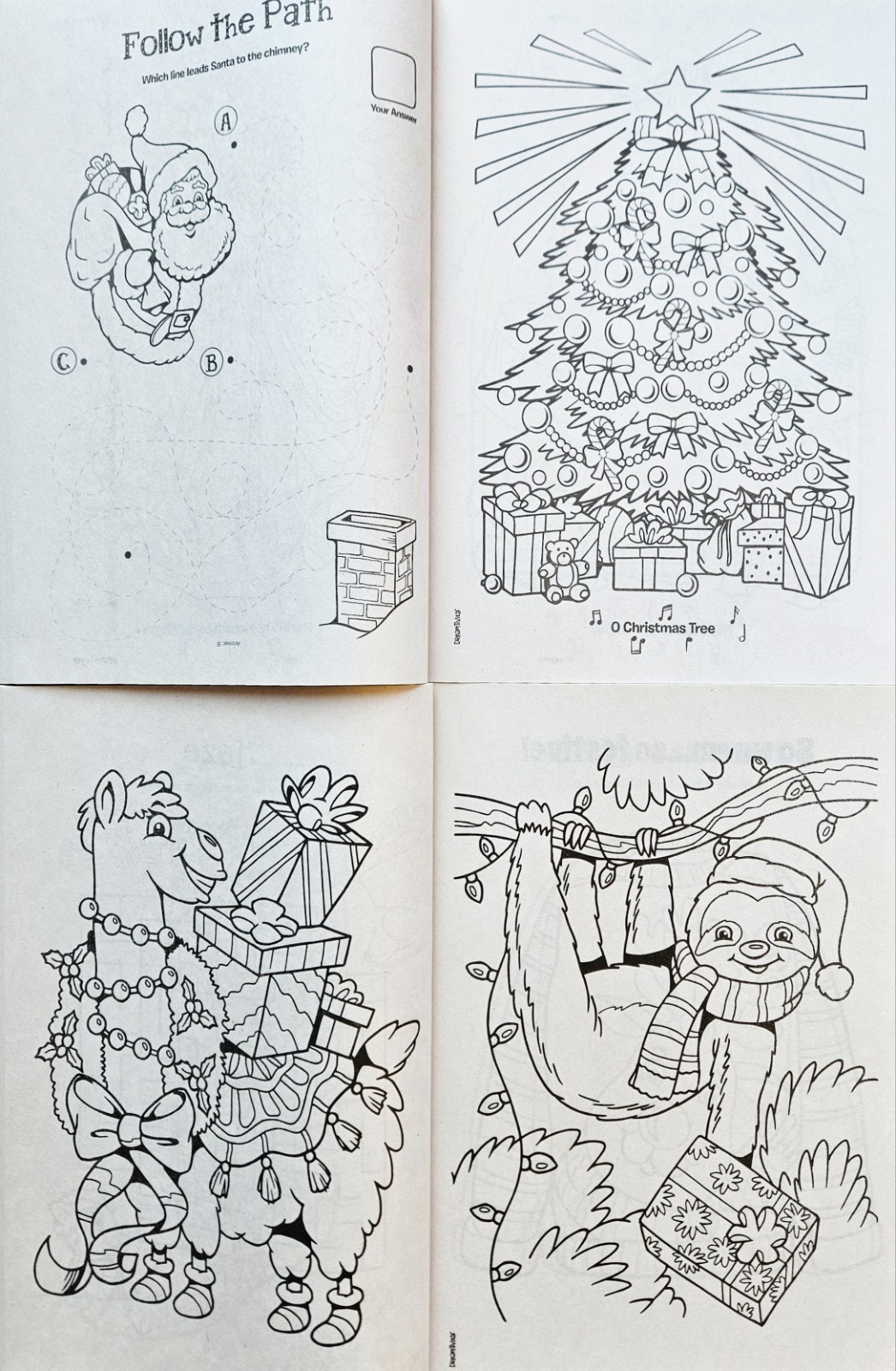 Holiday Christmas Colortivity Coloring & Activity Books Set Of 4 Brand New