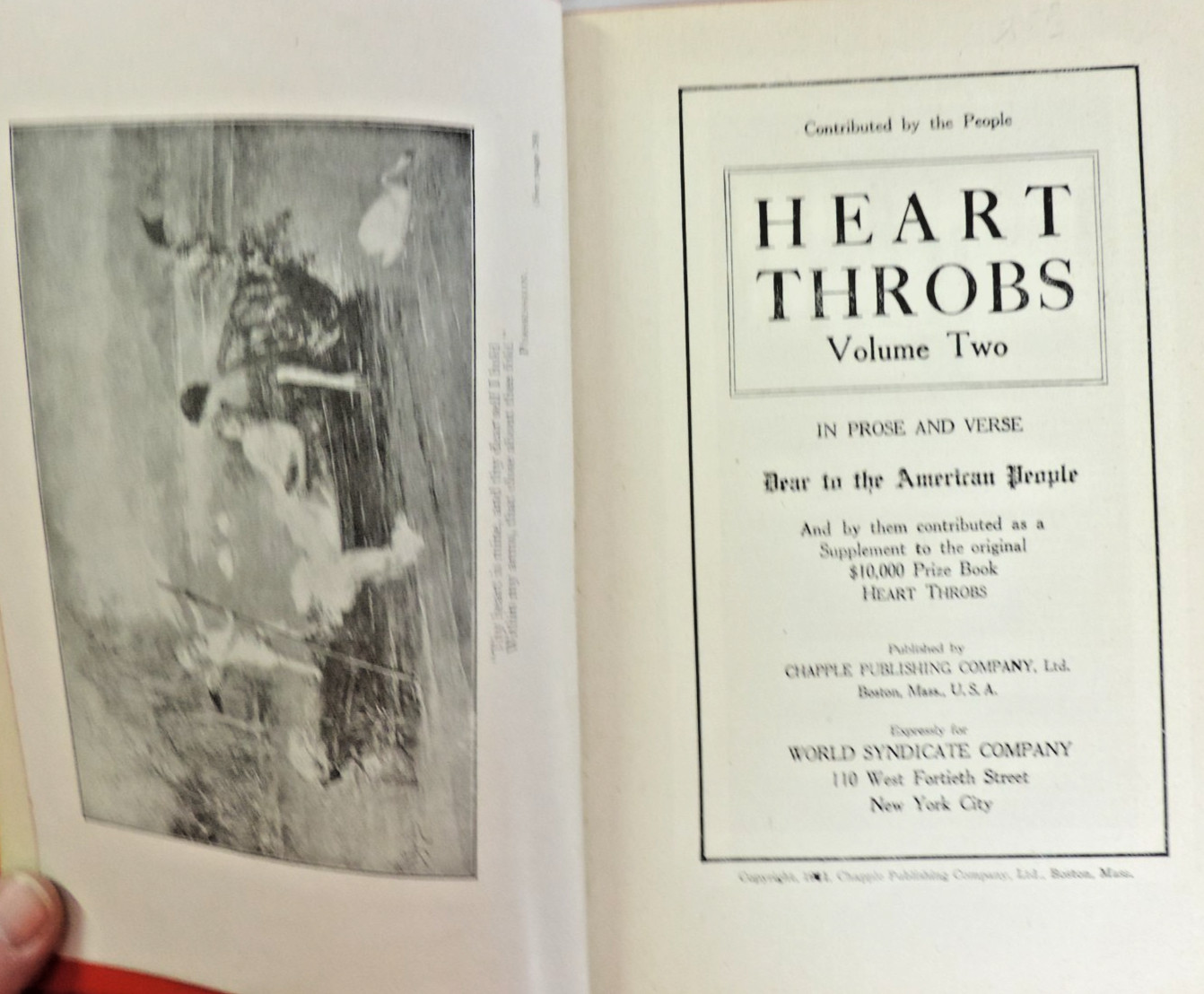 1911 Heart Throbs Vol. 2 The Old Scrap Book Poetry/Love Short Stories