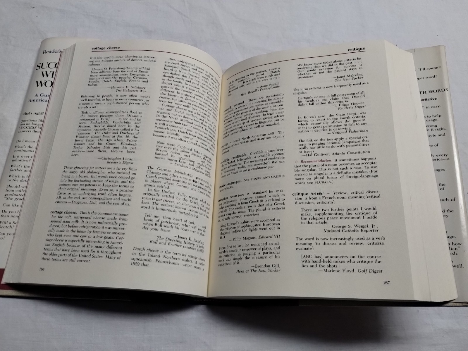 Success With Words : A Guide to the American Language by Readers Digest 1983 HC