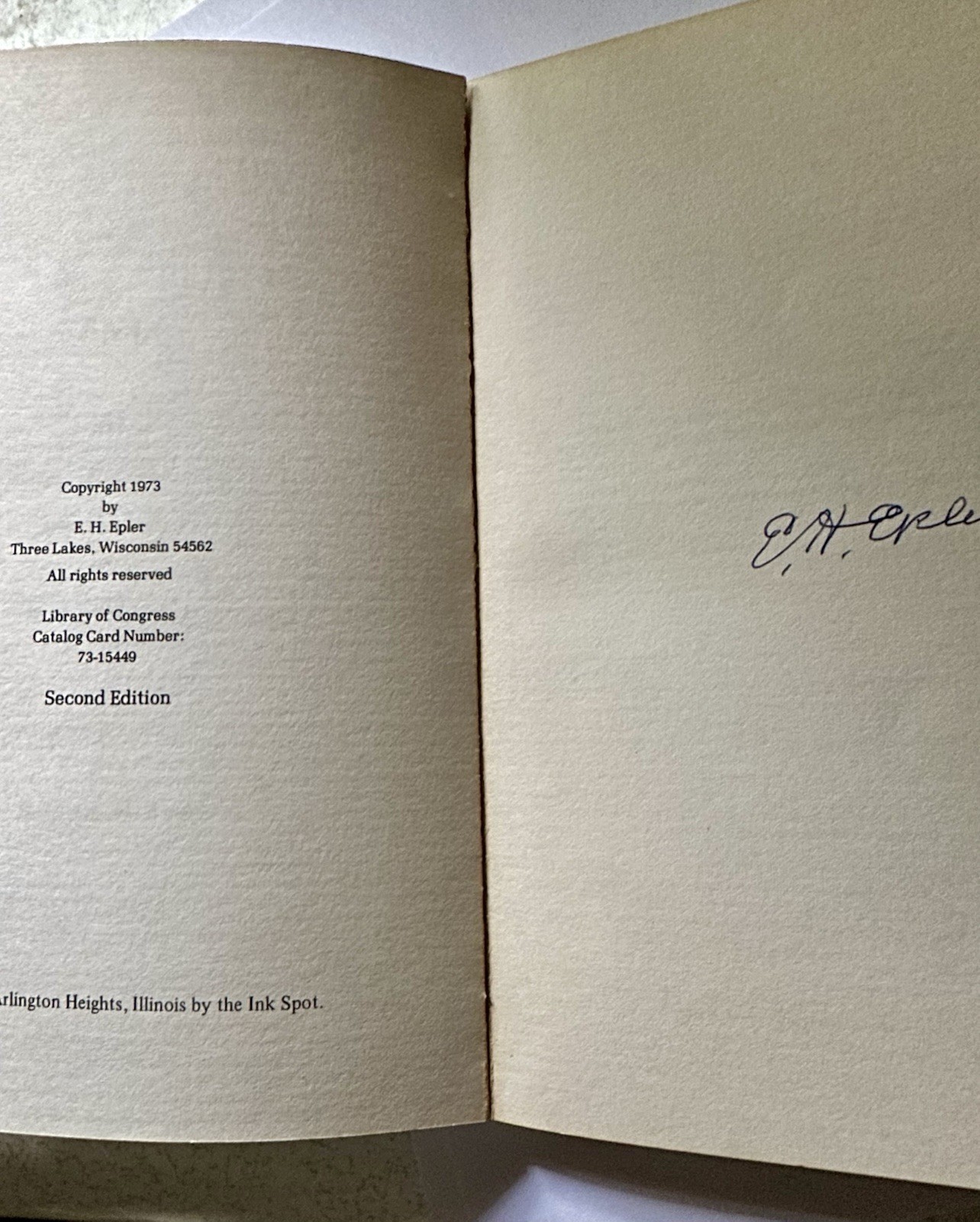 80 Years In God’s Country E H Epler Signed 116 Pages 1973 2nd Ed Three Lakes WI
