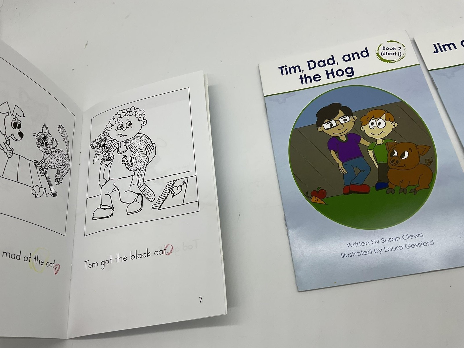 Lot 3 IMSE Decodable Readers Tom And Tad Tim Dad Hog Jim Mom’s Jam PB Phonics