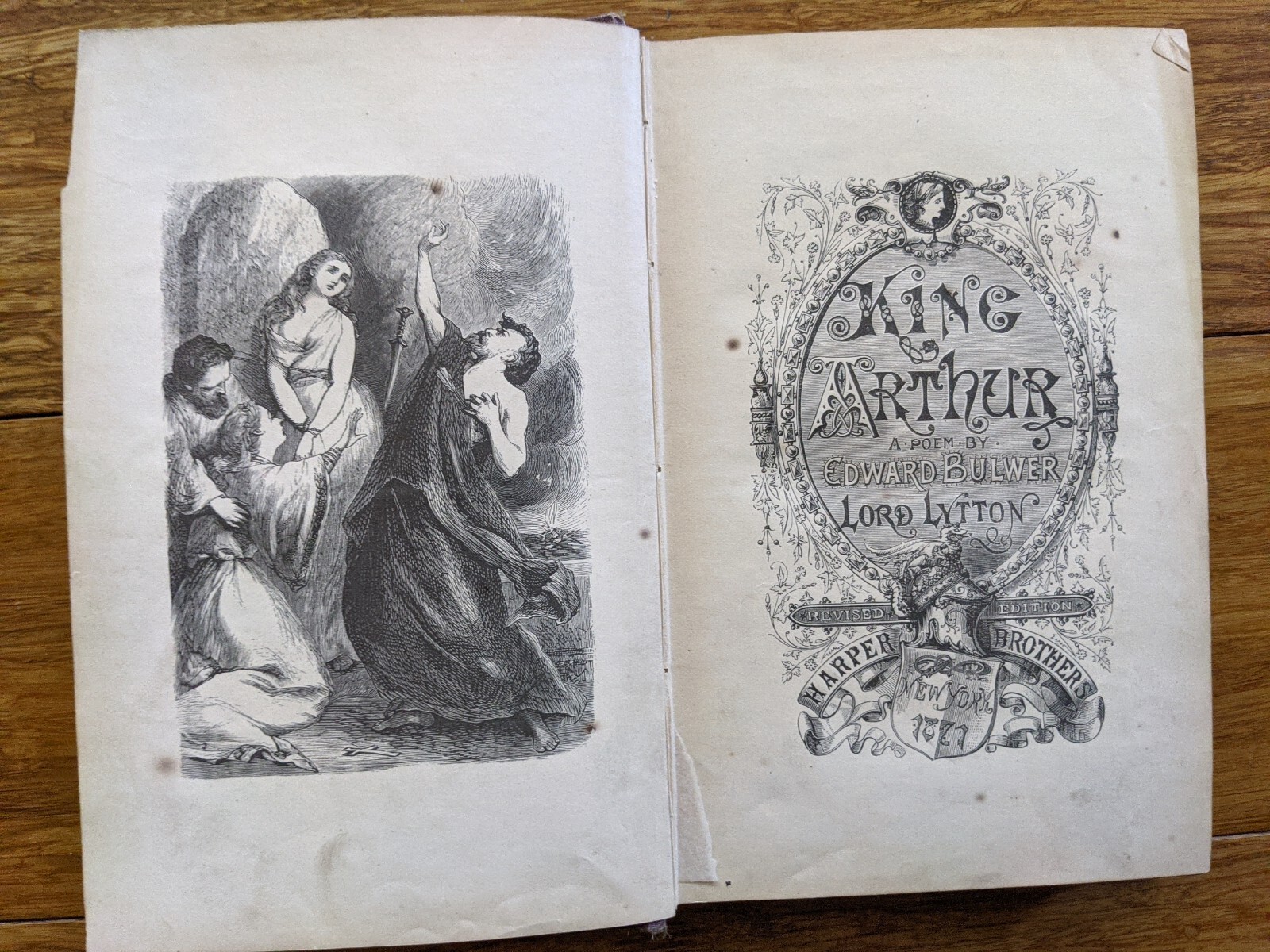 King Arthur. A Poem Revised Edition by Edward Bulwer, Lord Lytton * RARE *