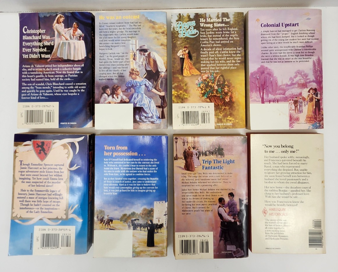 Lot of 8 Harlequin Historical Romance Paperback Books Novels Love Book Lot