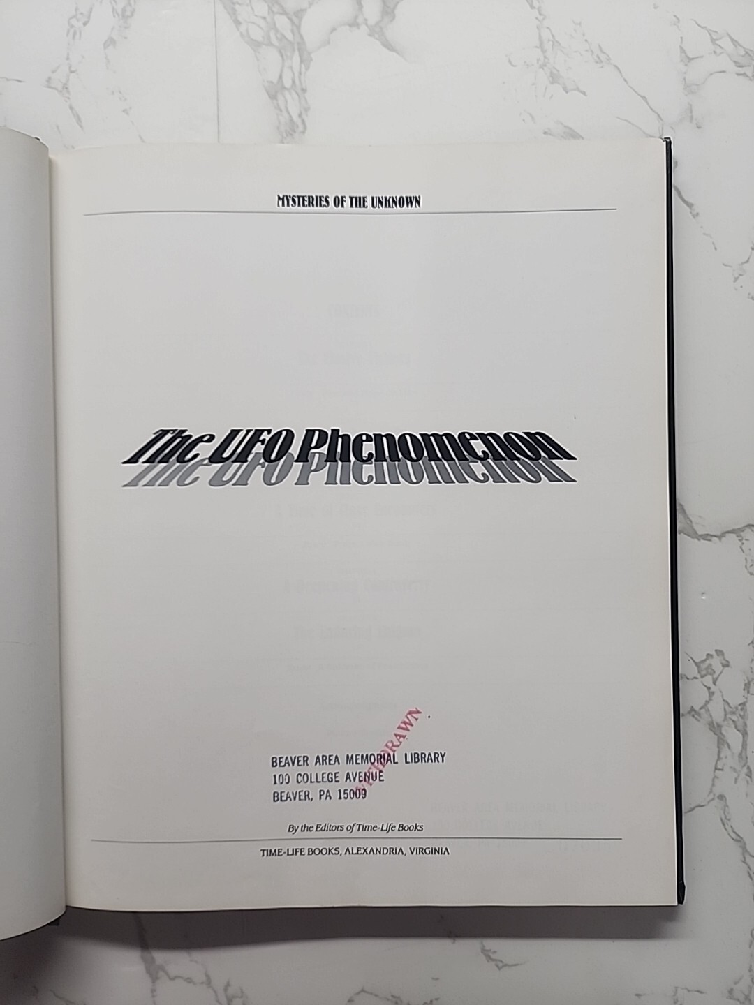 1987 Time Life THE UFO PHENOMENON Mystery Of The Unknown (CP301)
