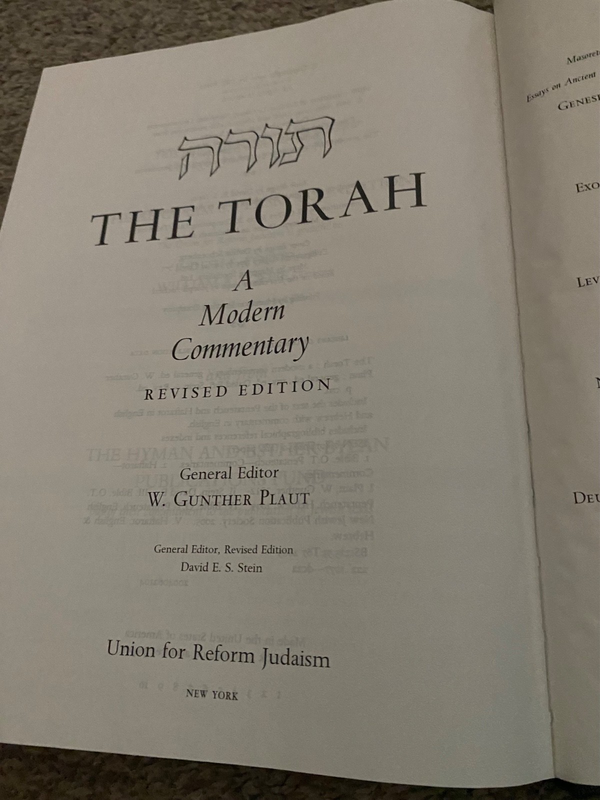 The Torah: A Modern Commentary, Revised Edition W. Gunther Plaut, David E. S. S