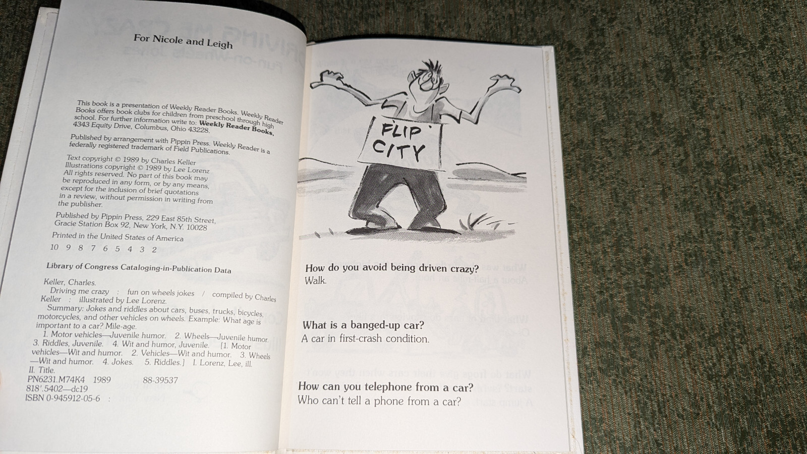 DRIVING ME CRAZY: FUN ON WHEELS JOKES By Charles Keller & Lee Lorenz – Hardcover