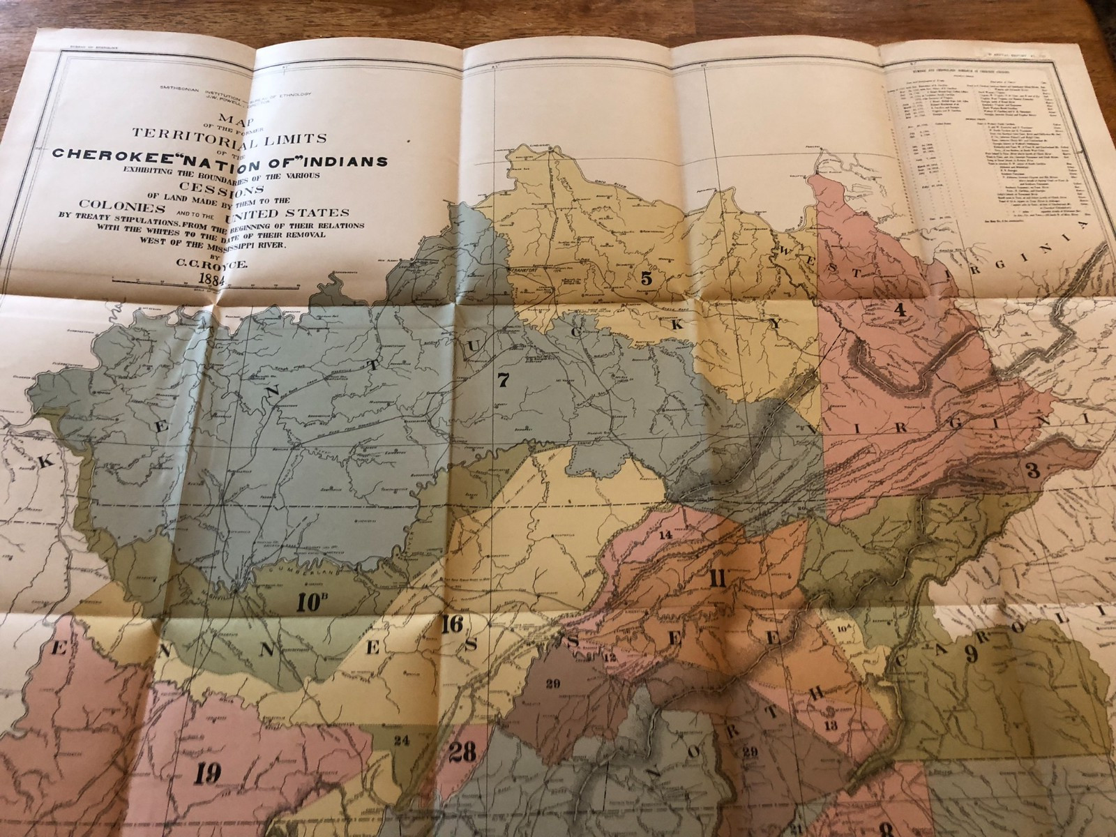 Smithsonian 5th Annual Ethnology 1883-1884 Burial Mounds, Cherokee Nation Maps