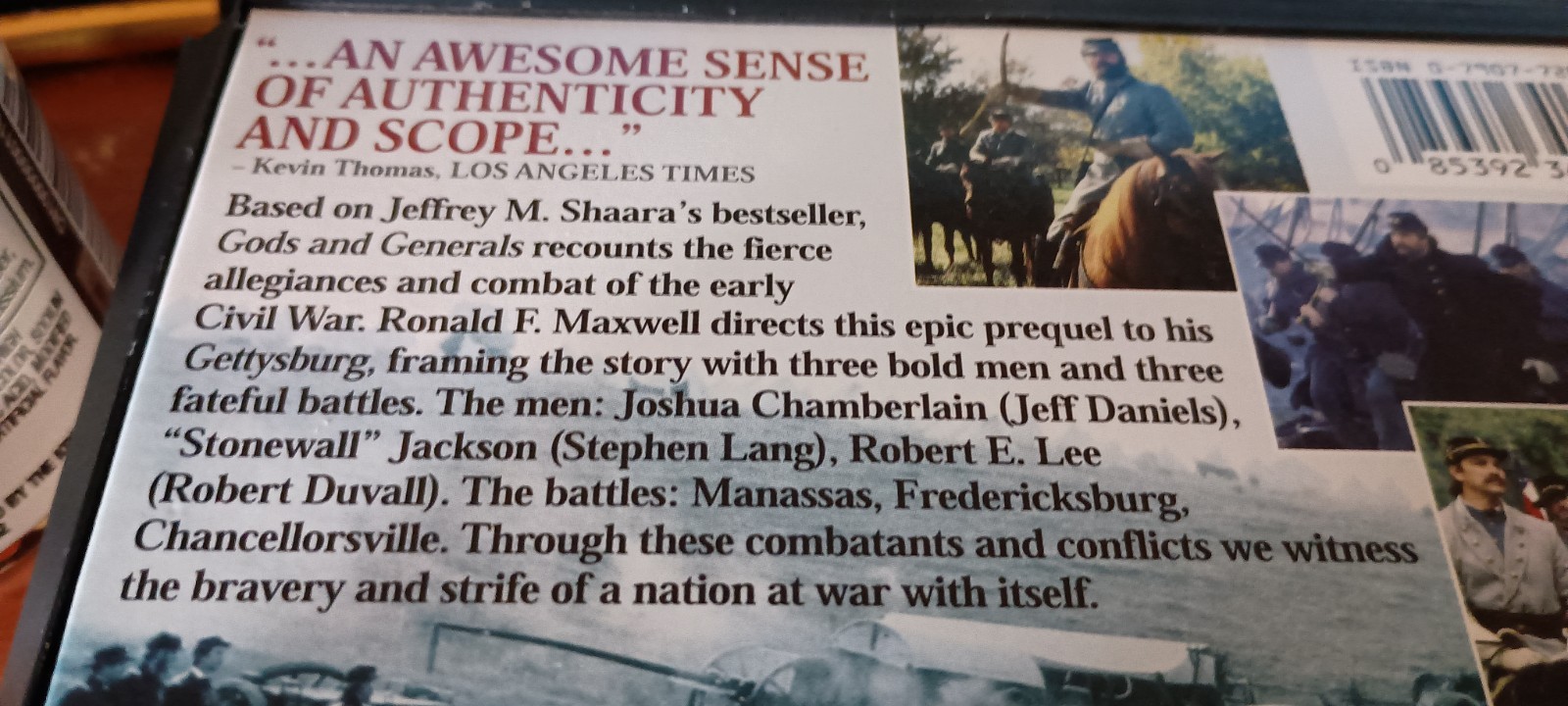 Gods And Generals Jeff Shaara book & film