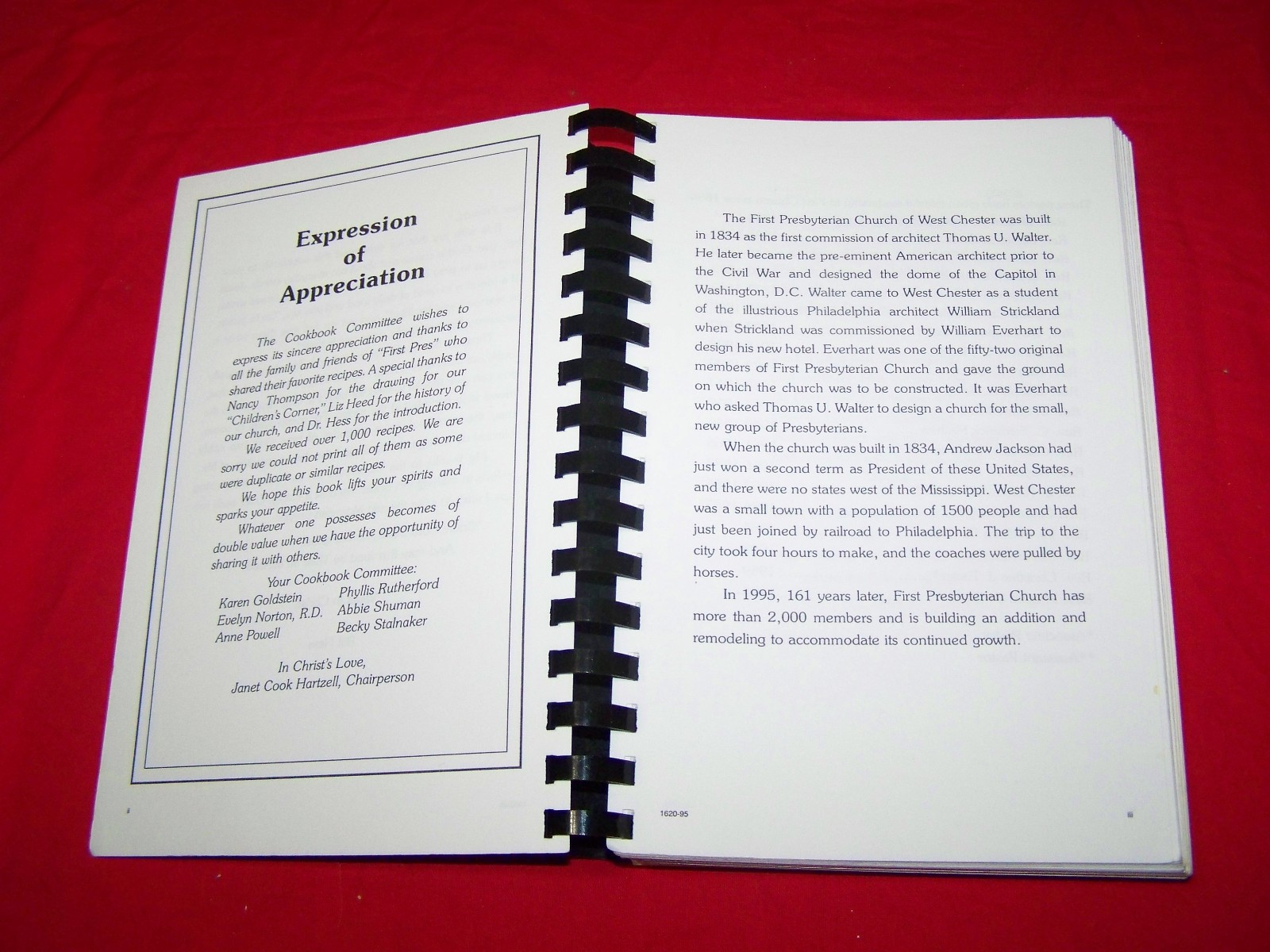 First Presbyterian Church Cookbook 1995 West Chester Pennsylvania 800+ recipes