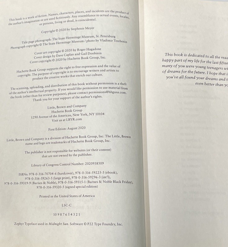 The Twilight Saga Midnight Sun Hardcover First Edition Printing