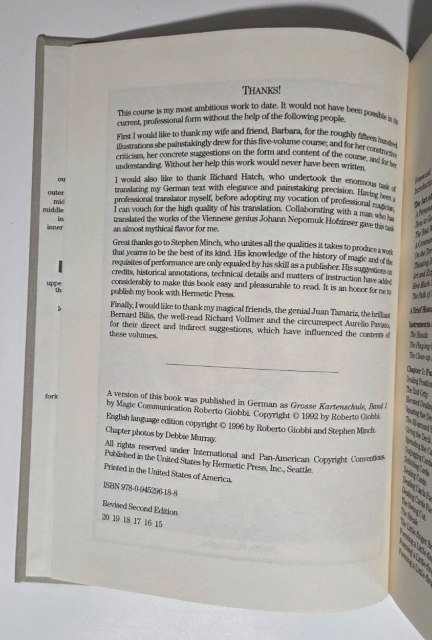 Card College Volume 1 | Roberto Giobbi | Revised 2nd Ed HC Hermetic Press
