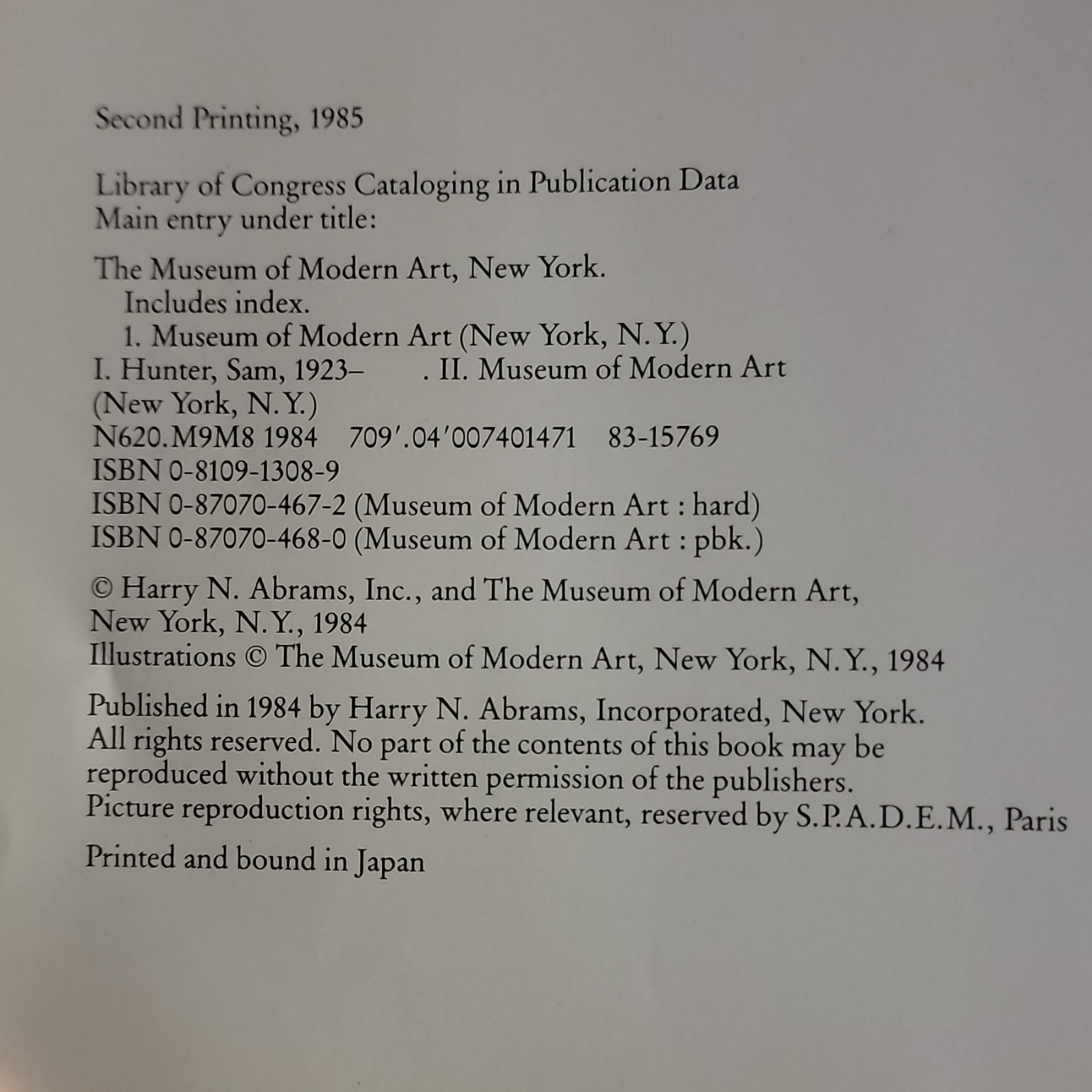 Harry N. Abrams The Museum of Modern Art New York HC Illustrated 1984 2nd