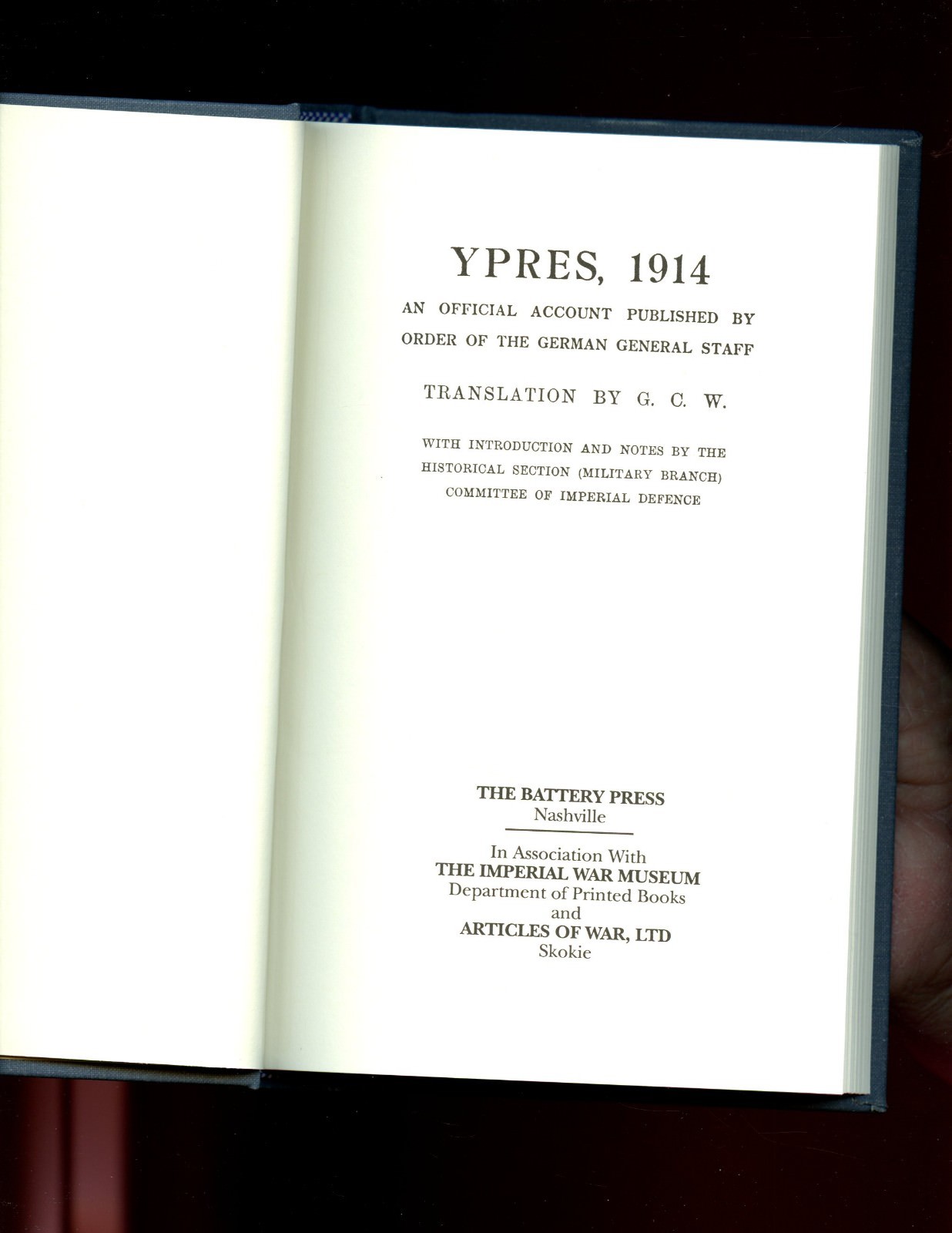 YPRES 1914 – The Official Account ( German General Staff ) Battery HB NEW