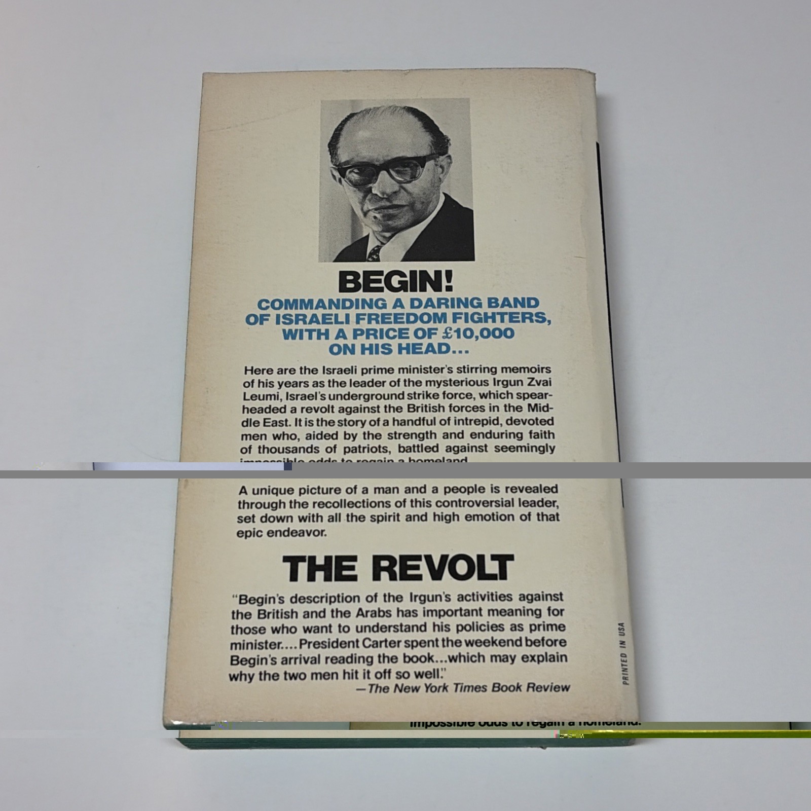 The Revolt – Menachem Begin 1978 PB Israel Prime Minister Middle East History