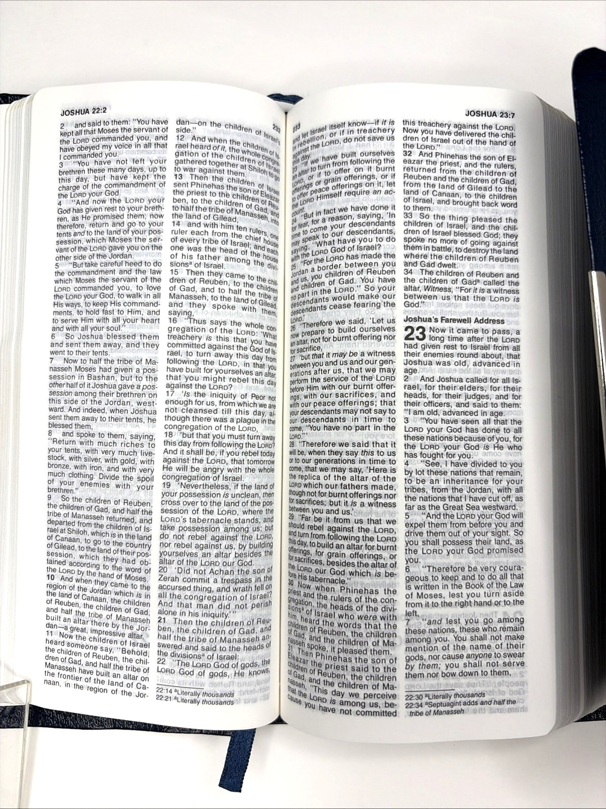 NKJV Holy Bible Nelson Publishers Bonded Leather Cover Snap 24SB Blue 1994