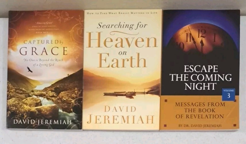 Lot of 3 David Jeremiah Books-Study/Devotional/Reference-Heaven- Grace-Revelatio