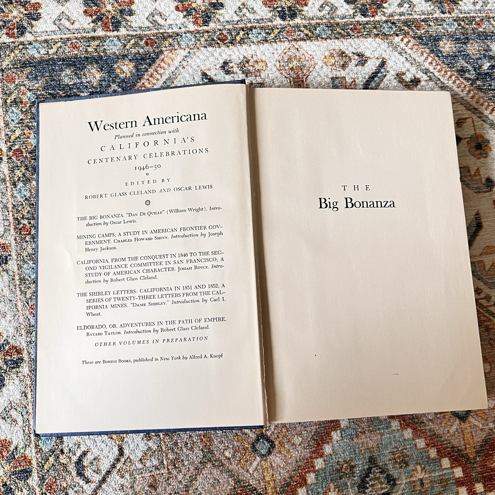 The Big Bonanza by Dan DeQuille, 1947 Borzoi Edition Hardcover No DJ