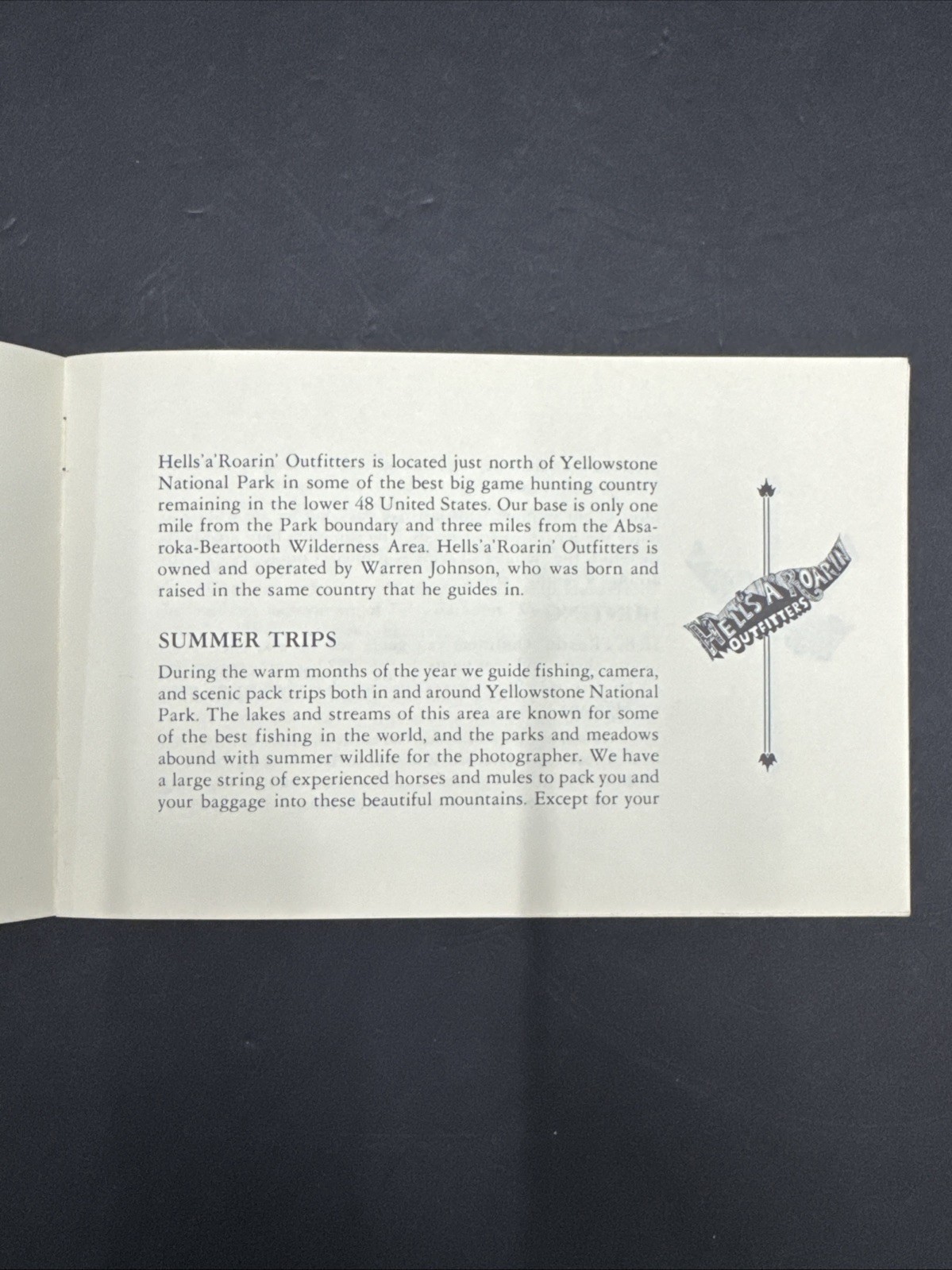 Hells ‘A’ Roarin Outfitters Hunting Pamplet – Vintage Paperback 20 Pages