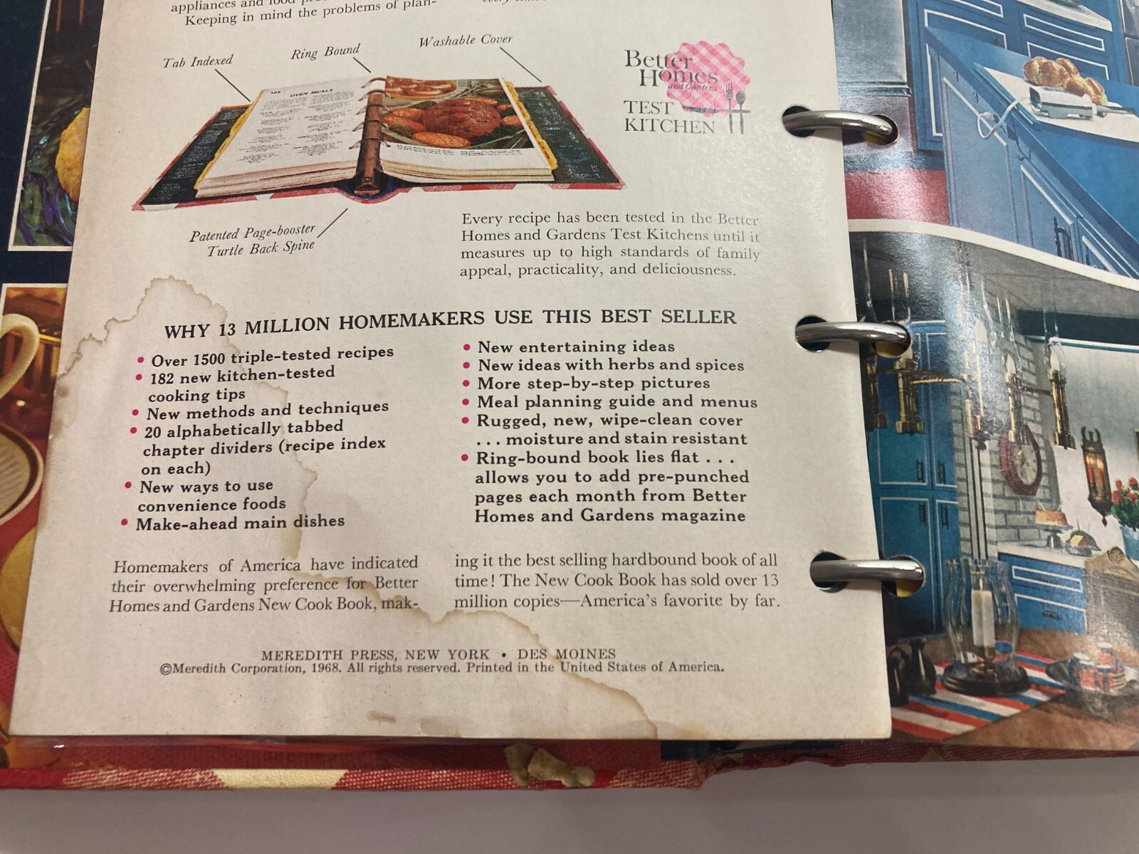 Better Homes and Gardens: New Cook Book 1968 Meredith Corp Ring Binder Book