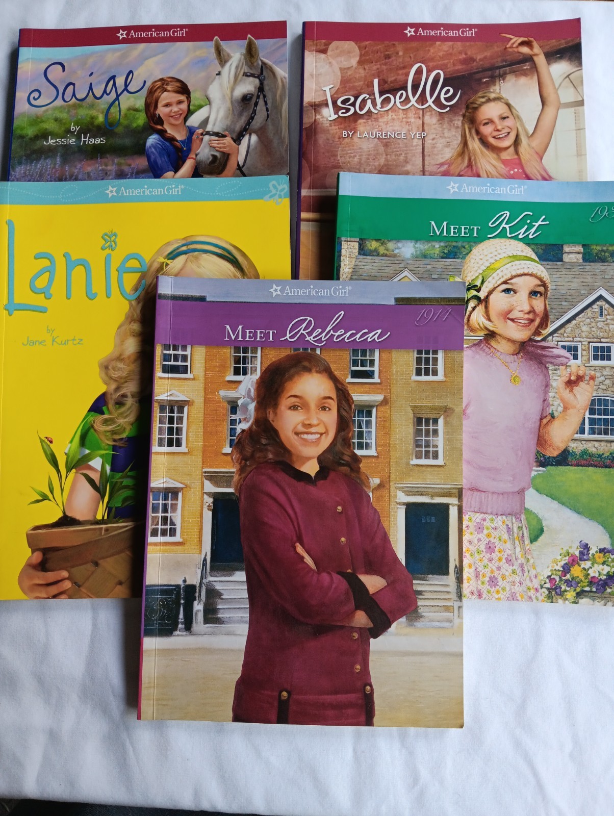American Girl Lot Of 5 Paperback Books REBECCA, KIT, LANIE, ISABELLE & SAIGE
