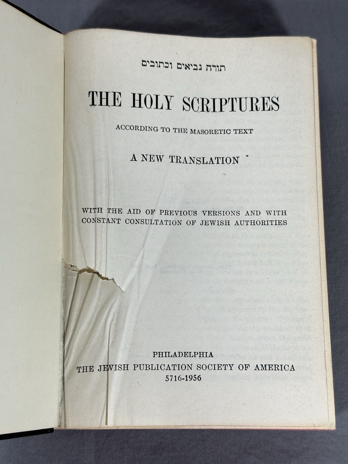 Holy Scriptures Bible 1956 Jewish Publication Society 1917 Religion READ