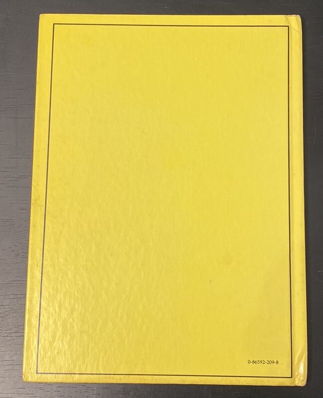Vintage Rourke Dinosaur Library 7 Books Yellow Orange Peach Decorative Bookshelf
