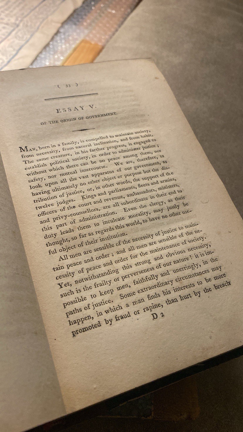 Essays and Treatises on Several Subjects David Hume 1804 London 2 Volumes