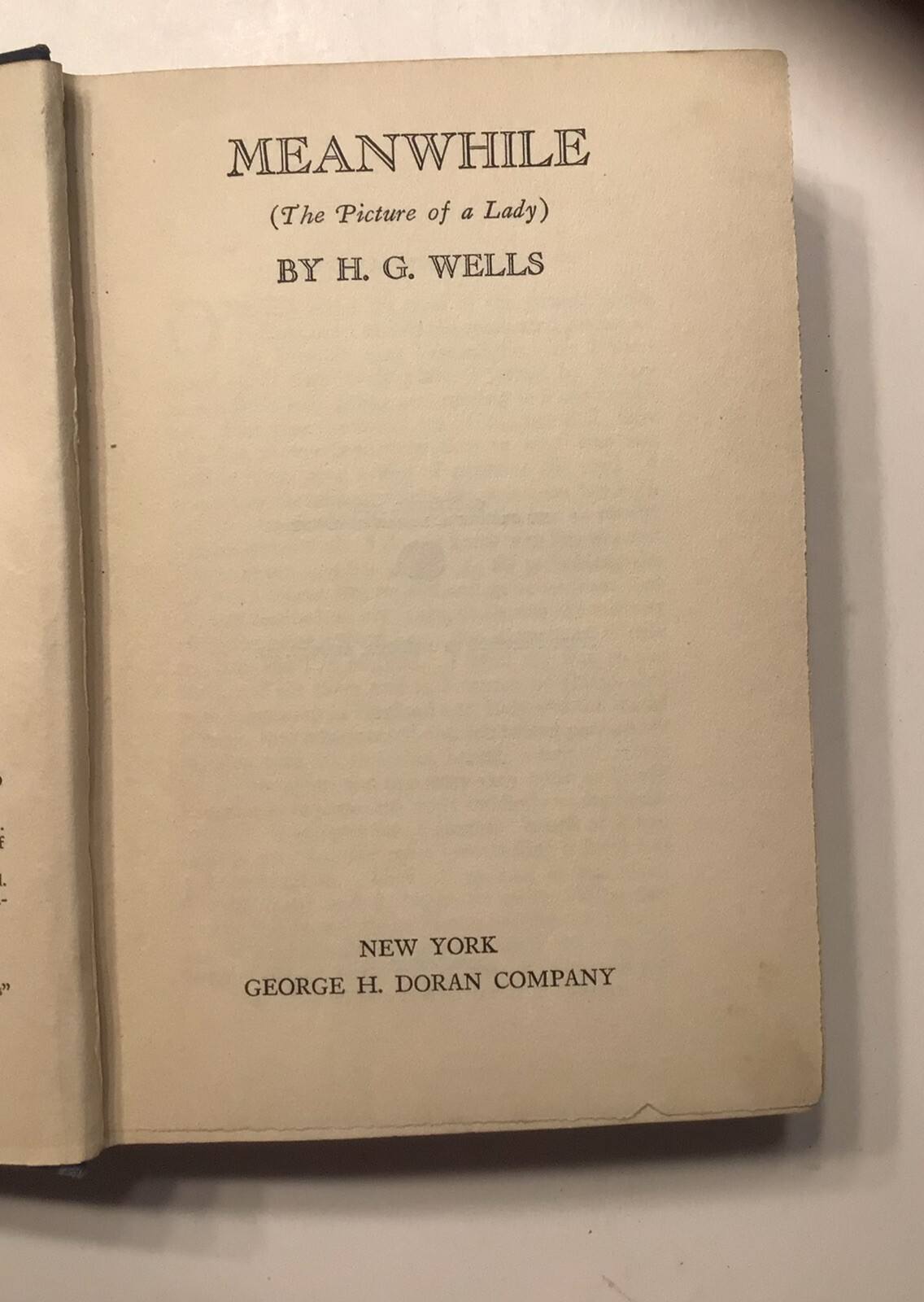 Meanwhile by HG Wells – 1927 First US printing HC