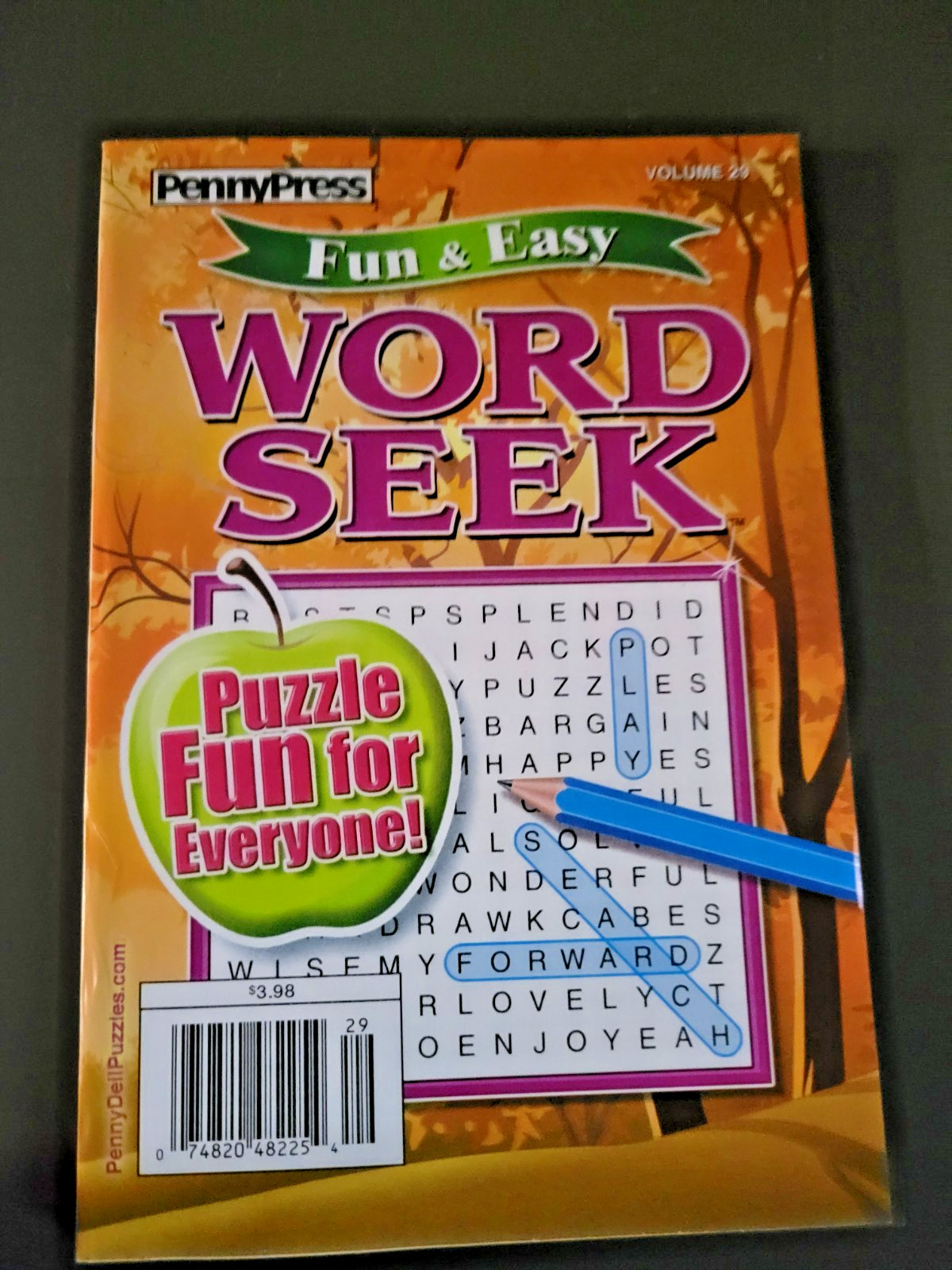 Lot of 3 Penny Press Family Fun & Easy Word Seek Puzzles – Hours Of Solving Fun!