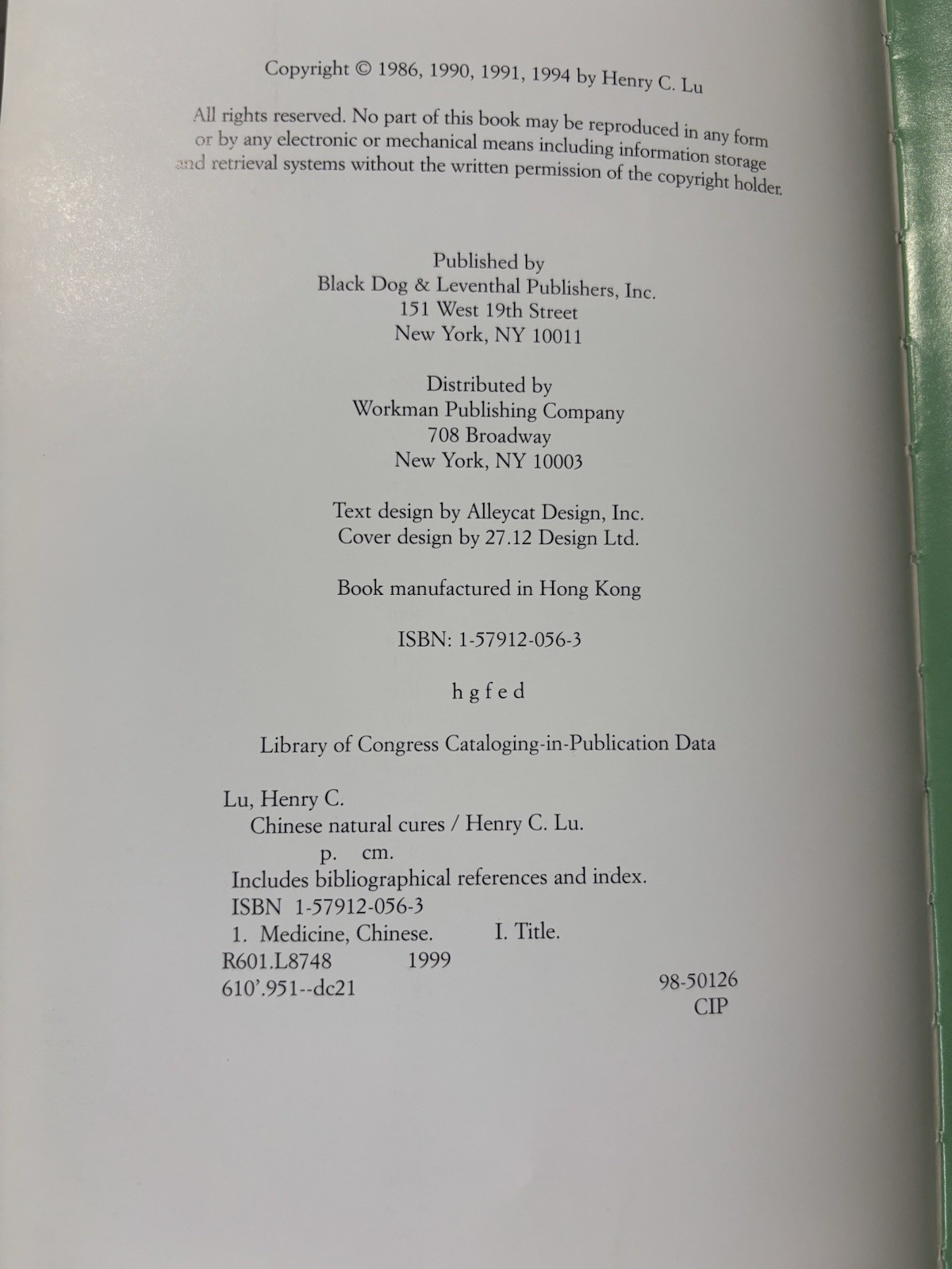 Chinese Natural Cures Henry C. Lu Hardcover (1999) Traditional Chinese Medicine