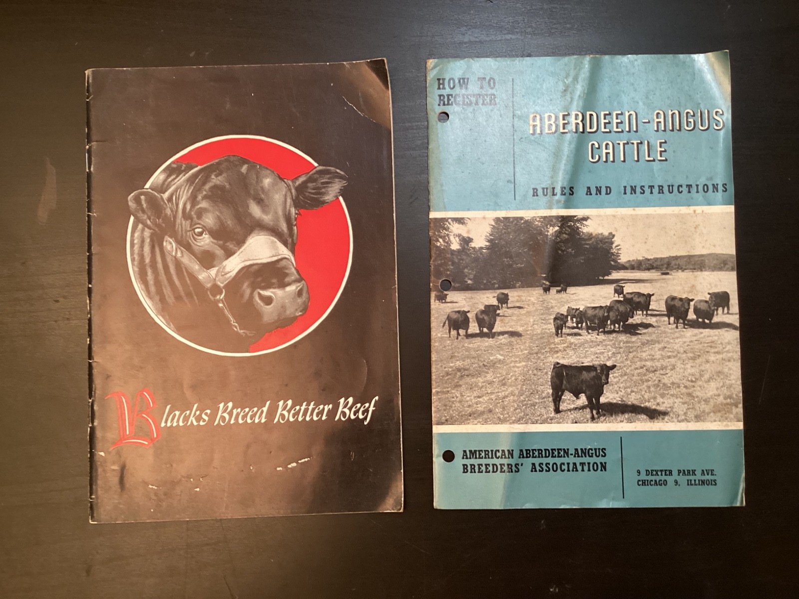 9 Vtg. 1950s Abeerdeen-Angus Books/Booklets History Rules Breeders Sales +