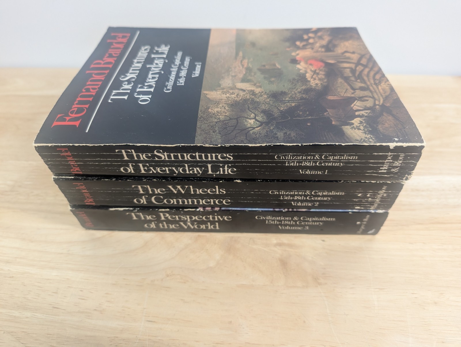 CIVILIZATION & CAPITALISM 15th-18th Century Set of 3 by Fernand Braudel Softback
