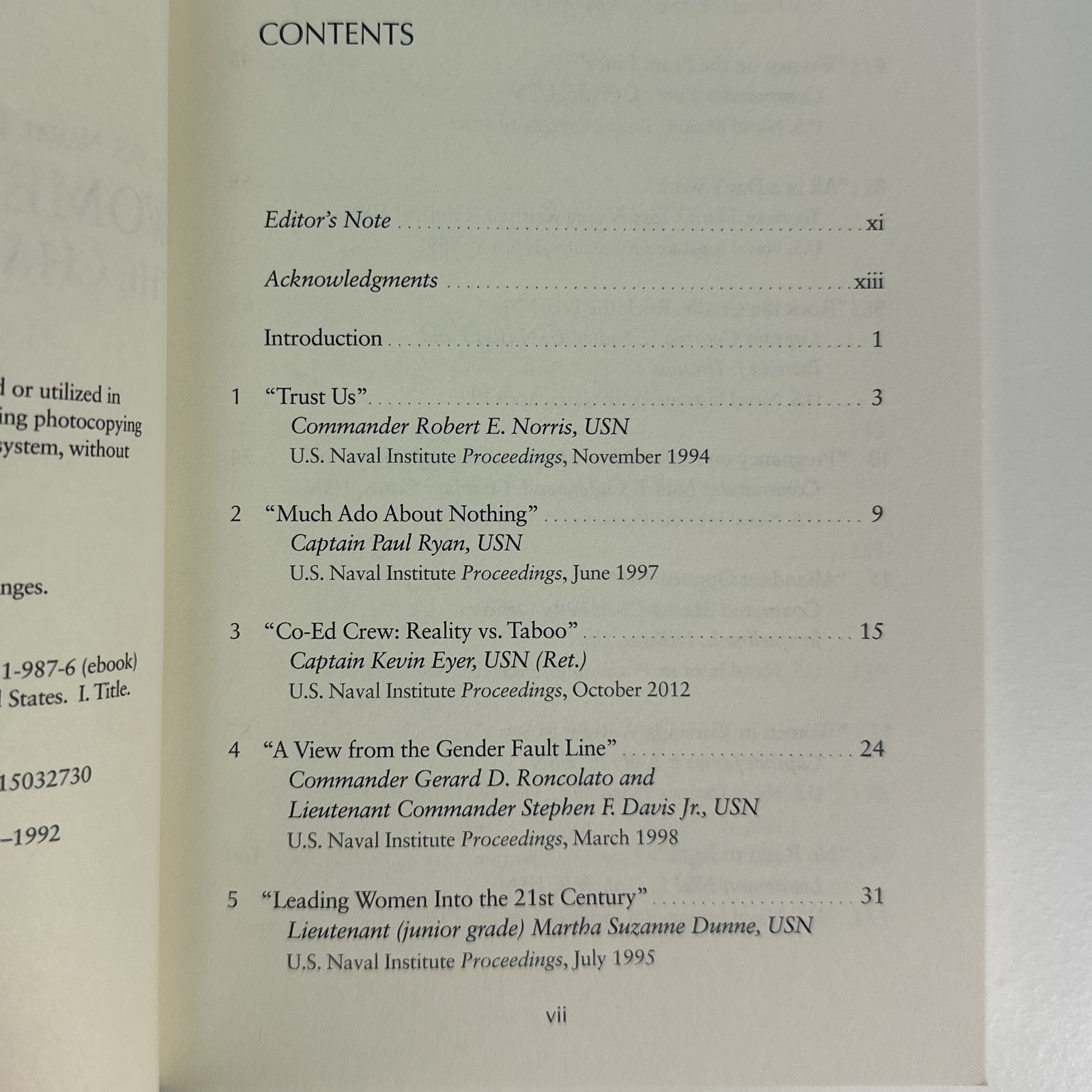 Women in the Navy the Challenges US Naval Institute Thomas J Cutler Chronicles