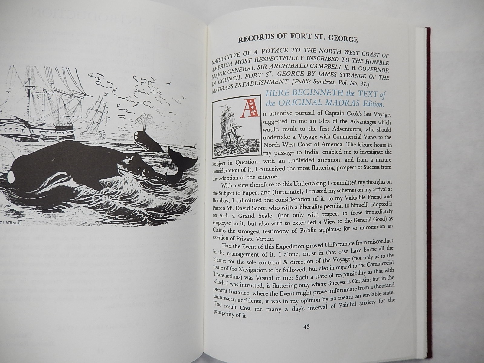 James Strange’s Journal: Bombay to NW Coast of America 1785-1787, 1982, Hardcove