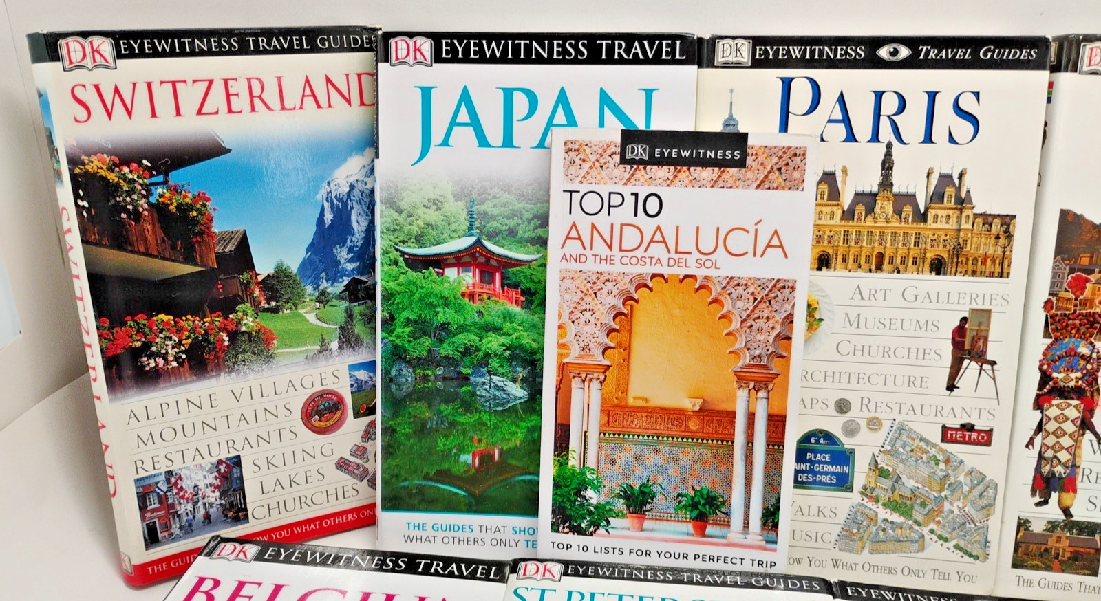 DK Eyewitness Travel Guide Book Lot 10 London Paris Japan Switzerland DC Europe
