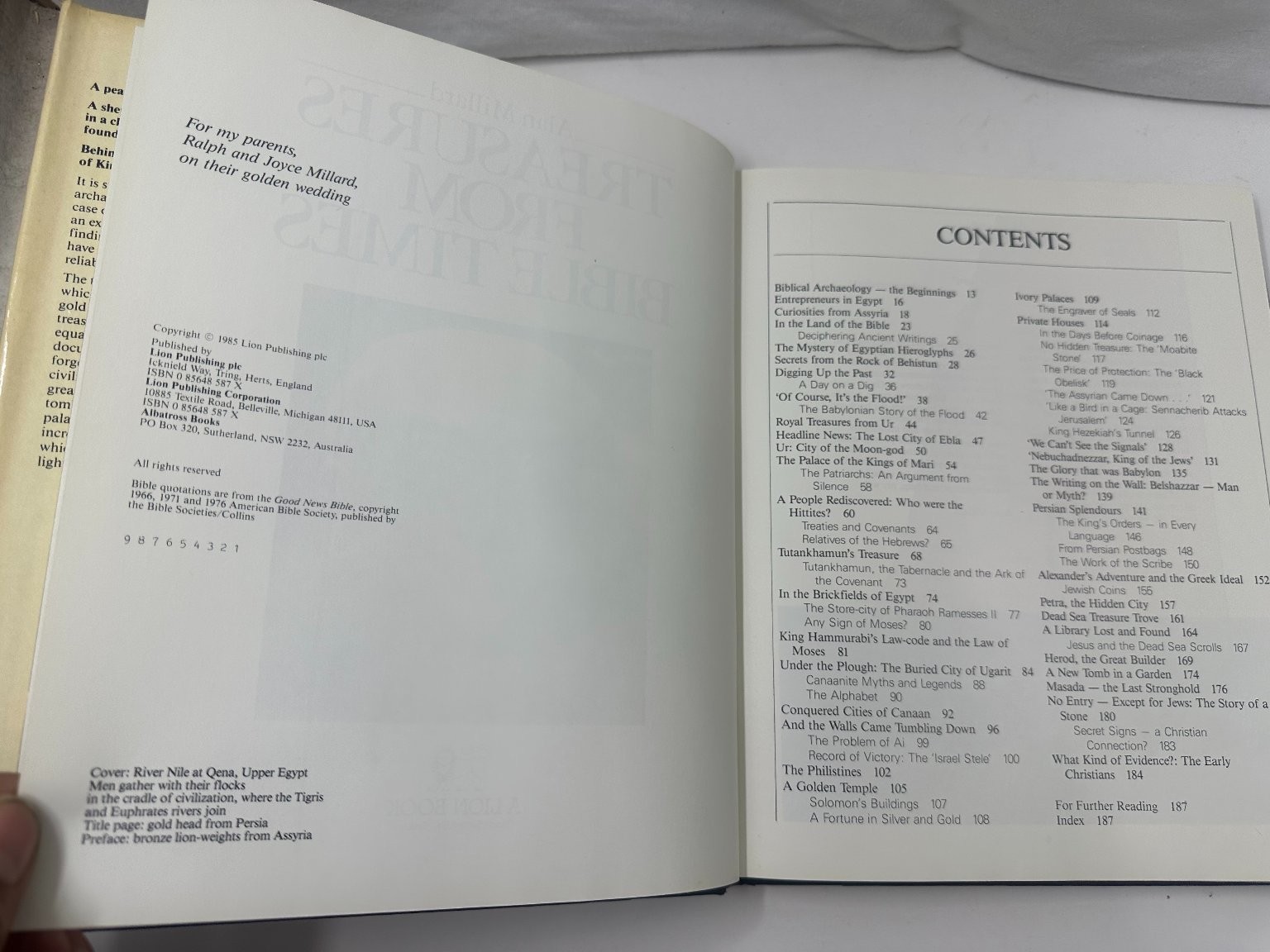 Treasures From Bible Times Alan Millard 1985 Illustrated Archaeology Lion