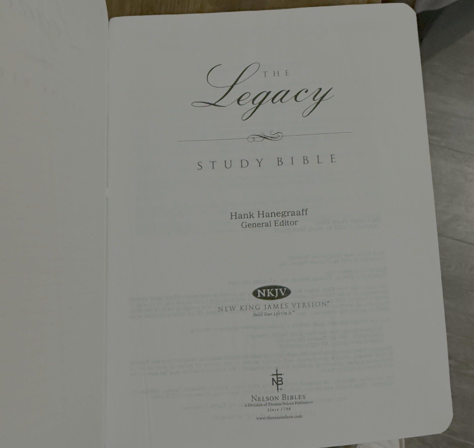 Legacy Study Bible NKJV Hank Hanegraaff 2007 Bonded Leather