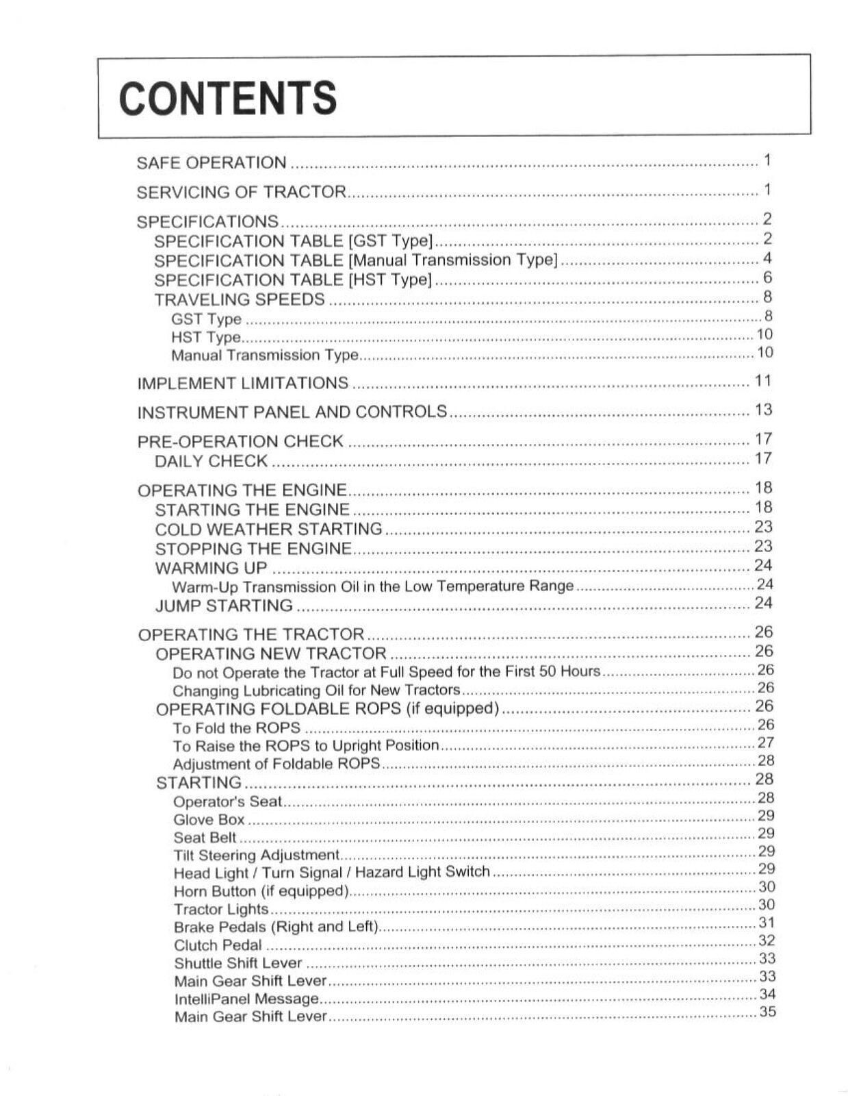 KUBOTA L3130 L3430 L3830 L4330 L4630 L5030 OPERATORS MANUAL – LOOP BOUND, COVERS