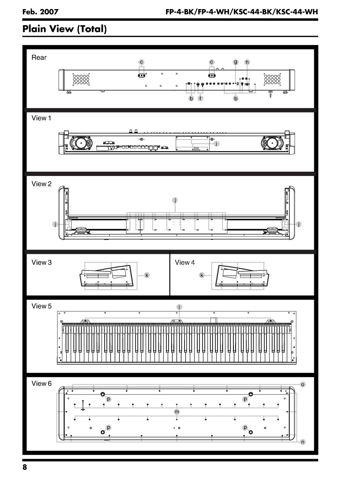 ROLAND FP-4 Digital Piano Service Manual 2007 – SECURED – COVERING – XL FOLDOUTS