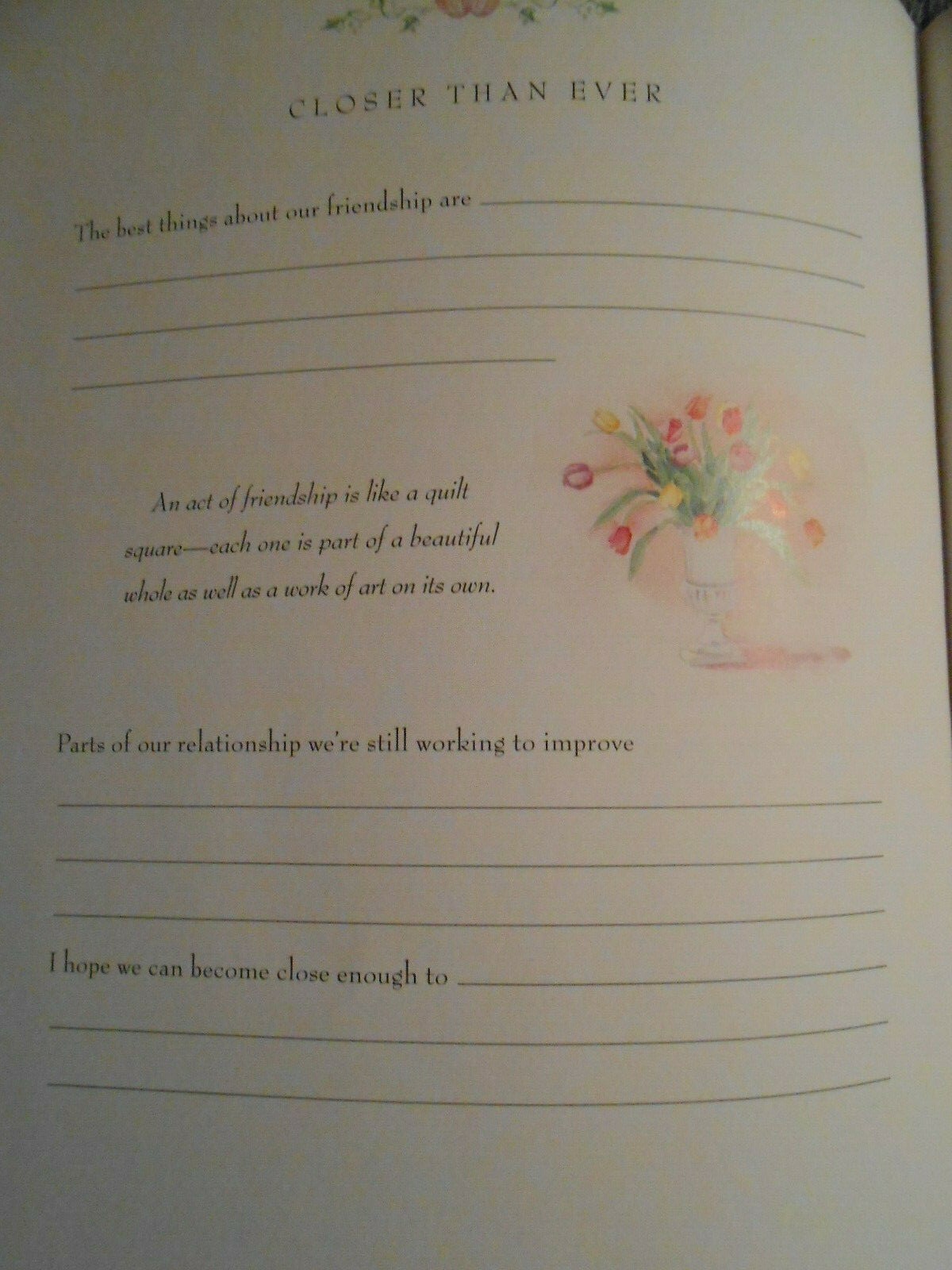 BOOK/ FRIENDS MEMORY BOOK-NEW IN SHRINKWRAP/ 2001/ 61 PAGES TO RECORD MEMORIES